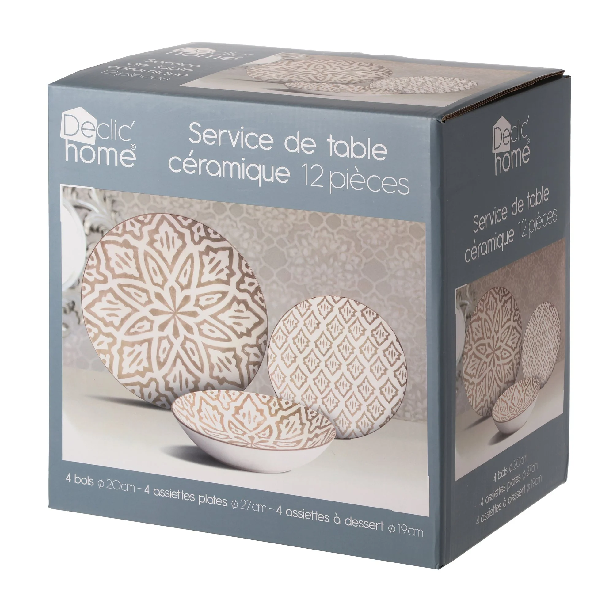 Assortiment de 12 pièces de service de table arabesque - Gris - Image 2