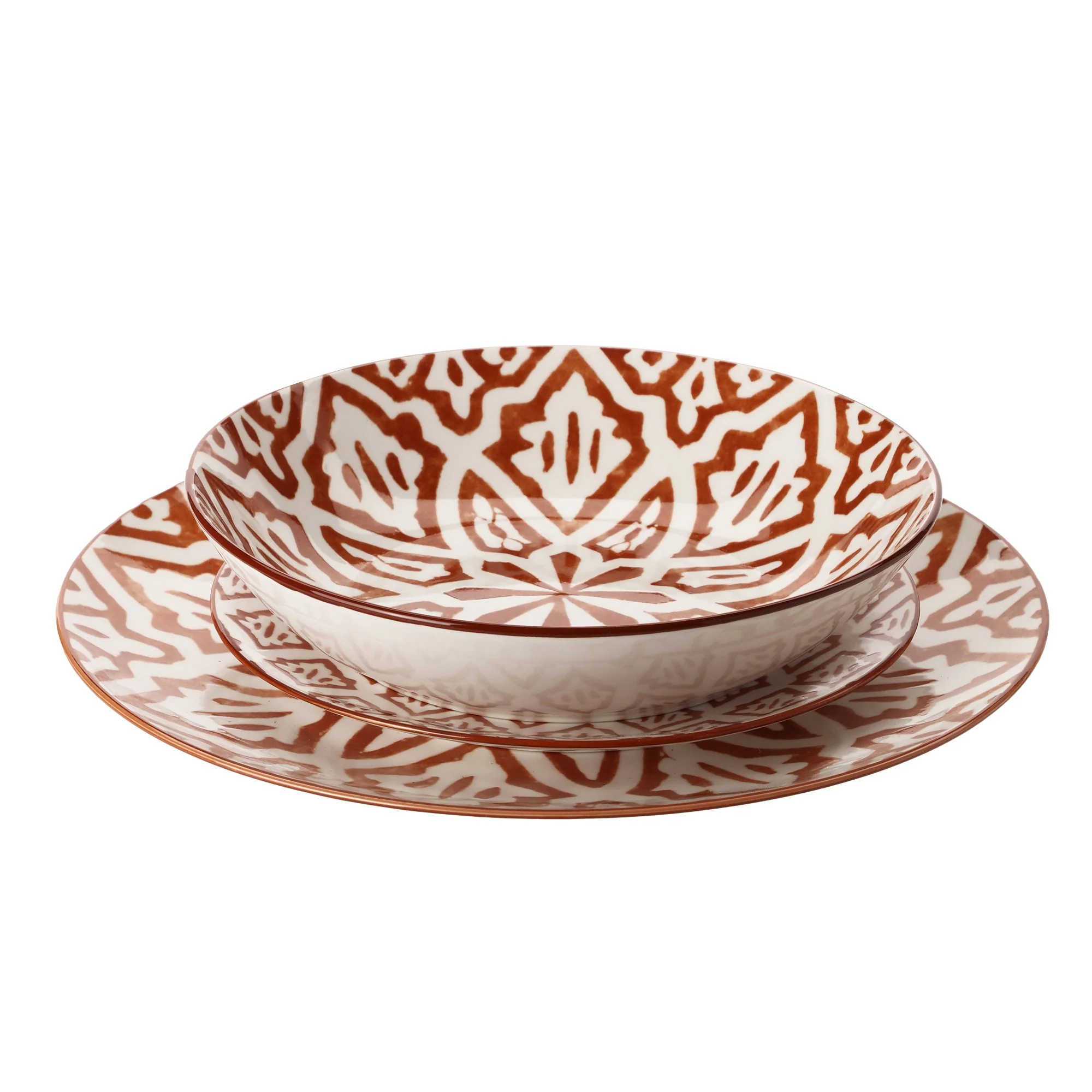 Assortiment de 12 pièces de service de table arabesque - Rouge - Image 3