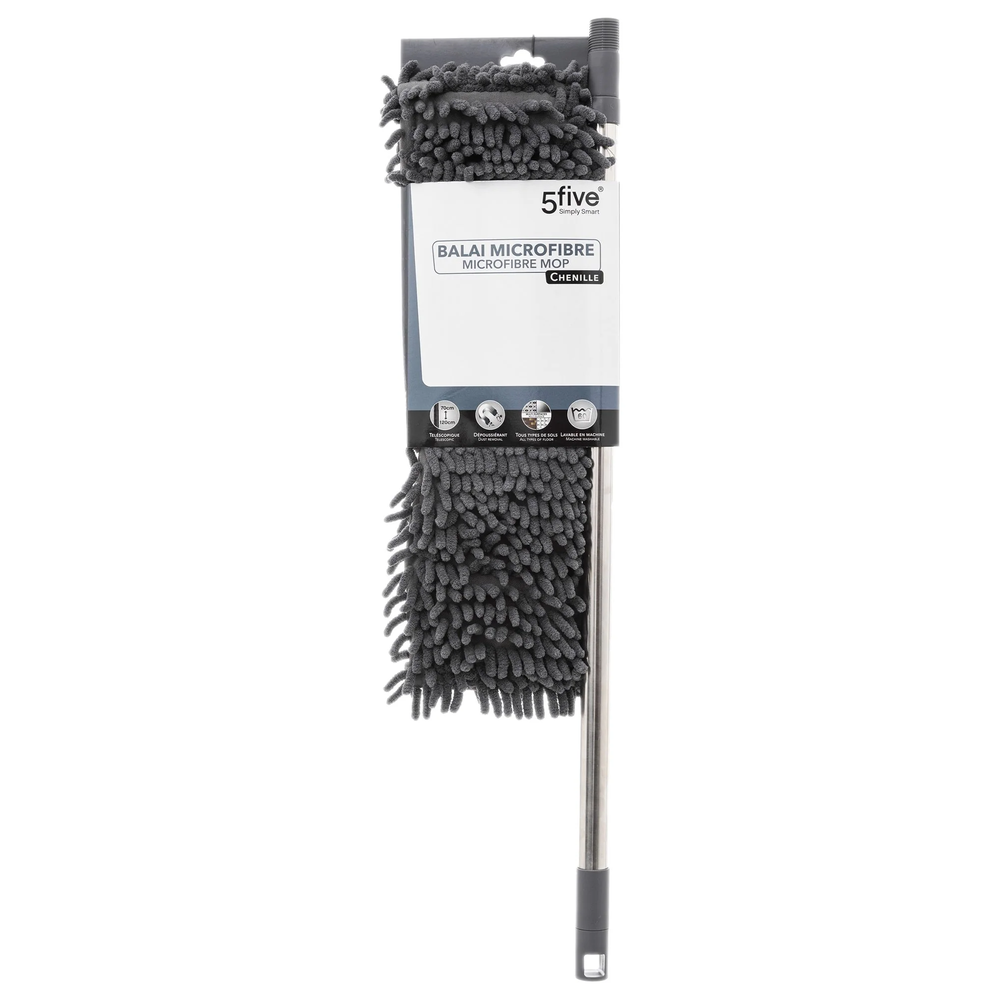 Balai microfibres télescopique + serpillère chenille
