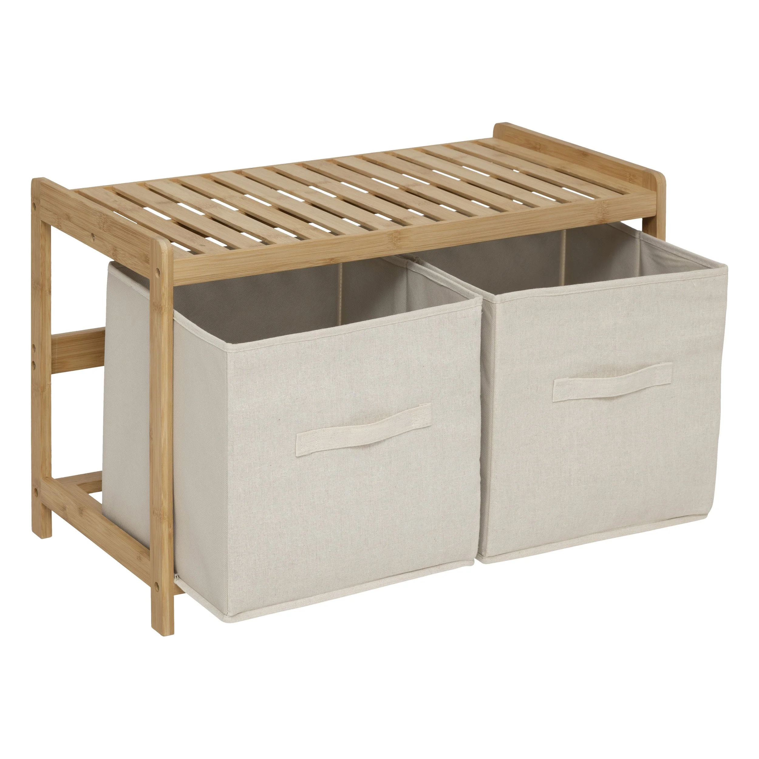 Banc de 2 rangements en bambou