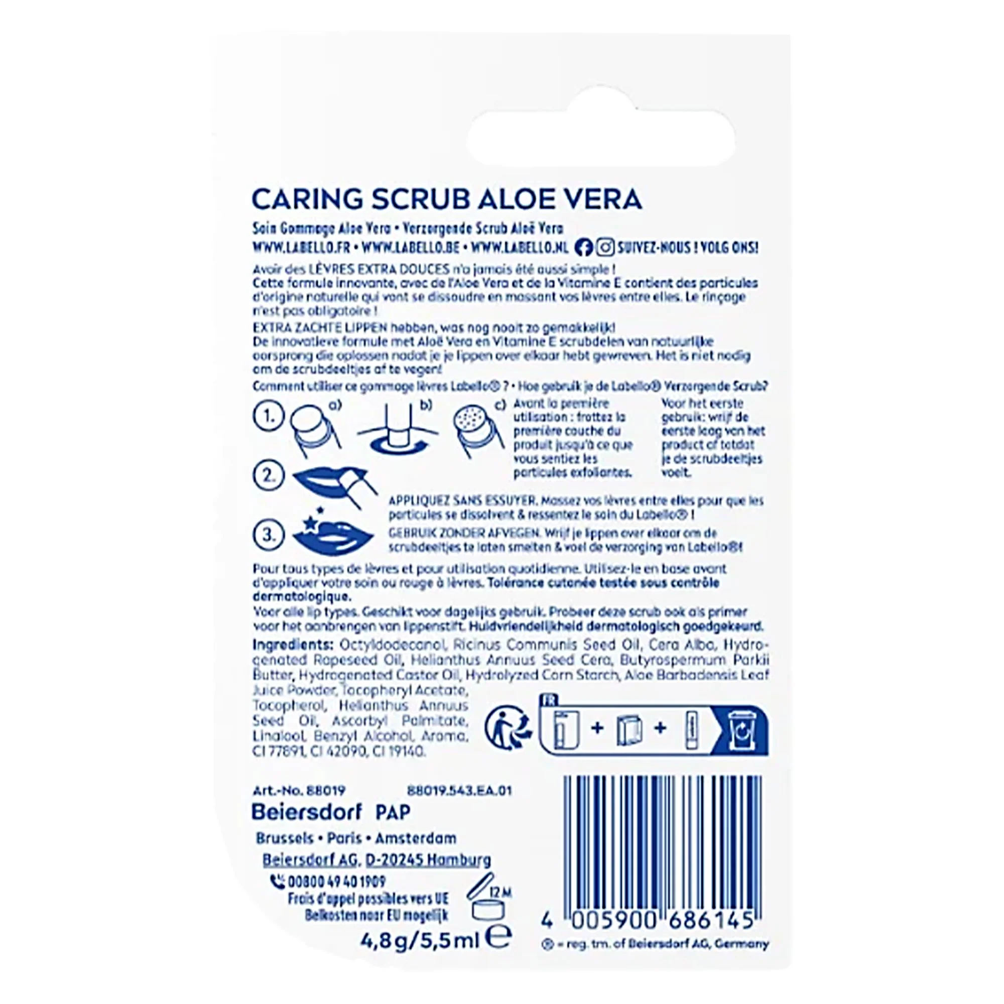 Baule à lèvres gommage soin aloe Vera + vitamines E - Image 3