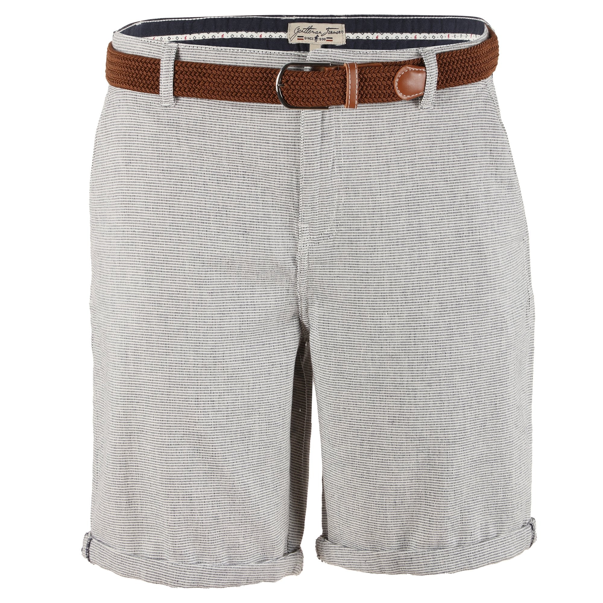 Bermuda avec ceinture tissée - Bleu