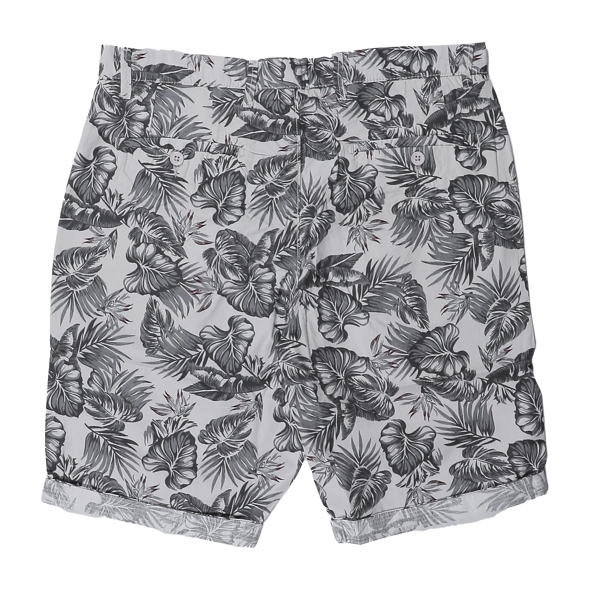 Bermuda coton gris floral  - Gris - Image 2