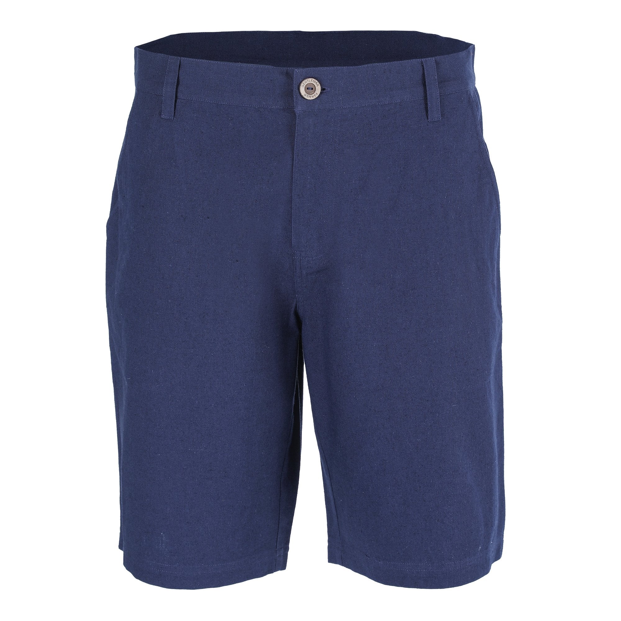 Bermuda lin et coton - Bleu foncé