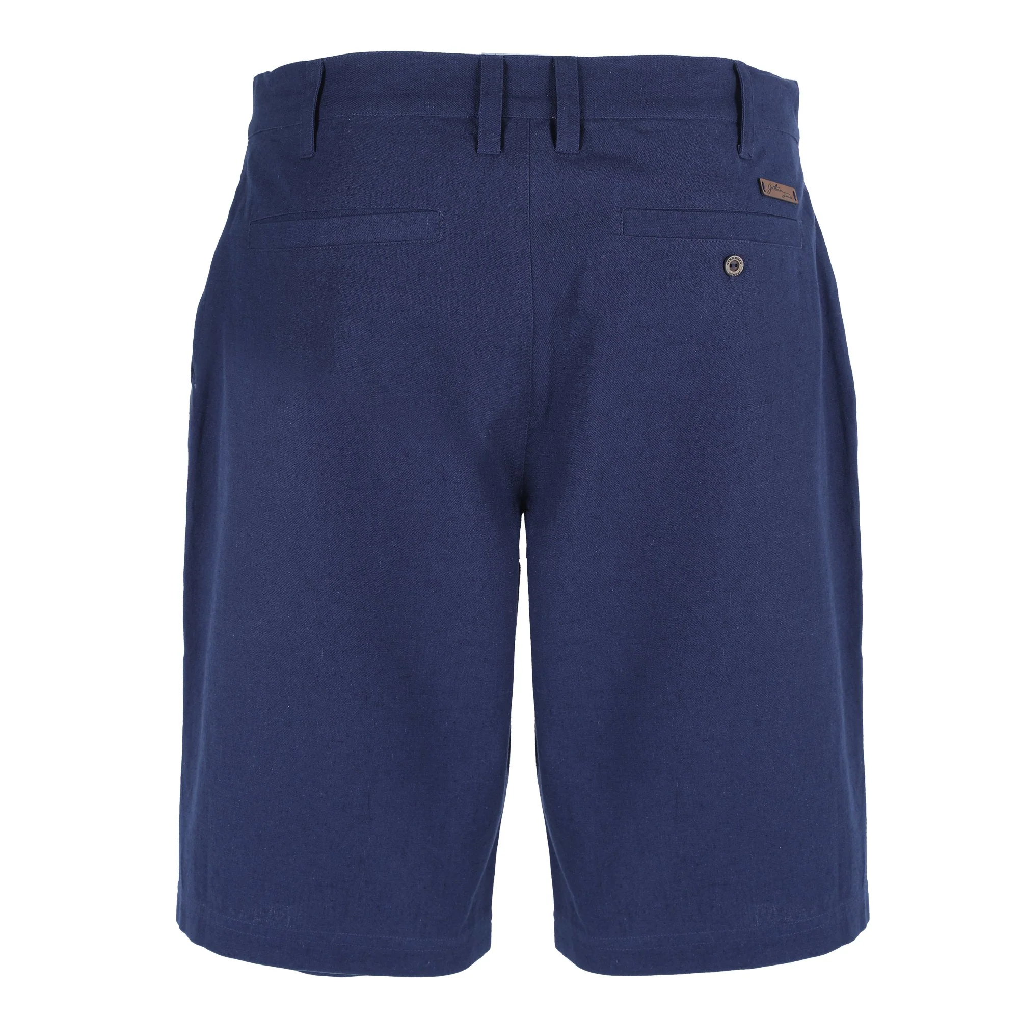 Bermuda lin et coton - Bleu foncé - Image 2