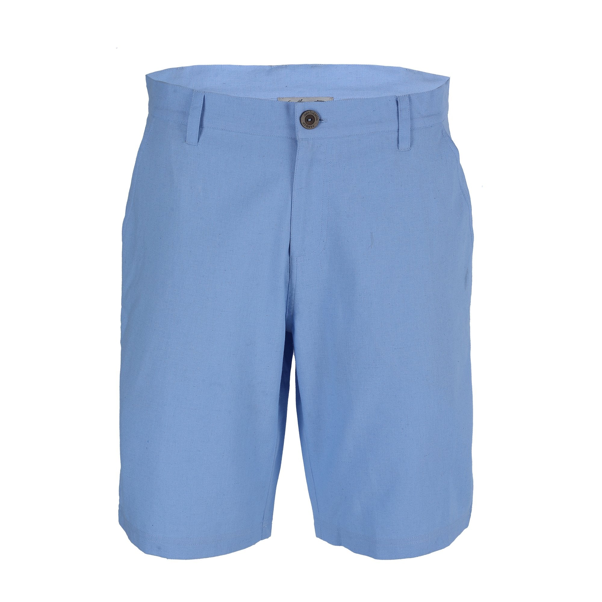 Bermuda lin et coton  - Bleu