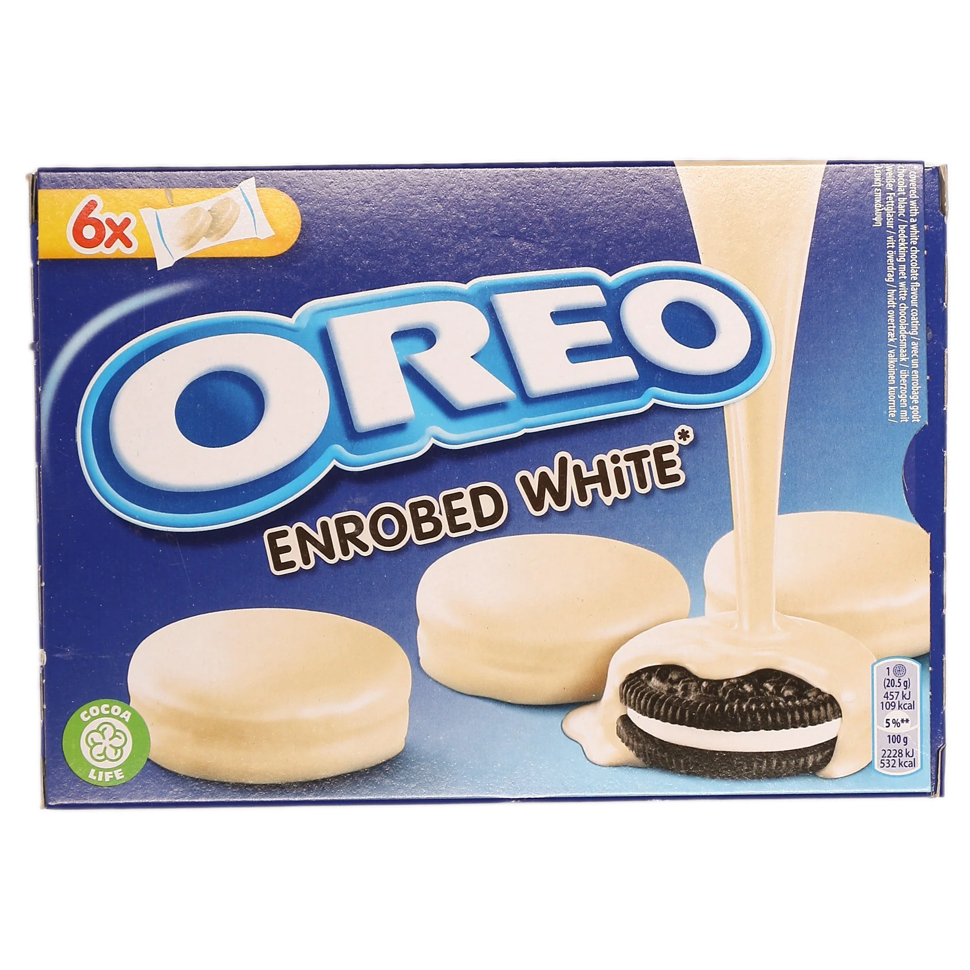 Biscuits fourrés à la vanille enrobés au chocolat blanc Enrobed