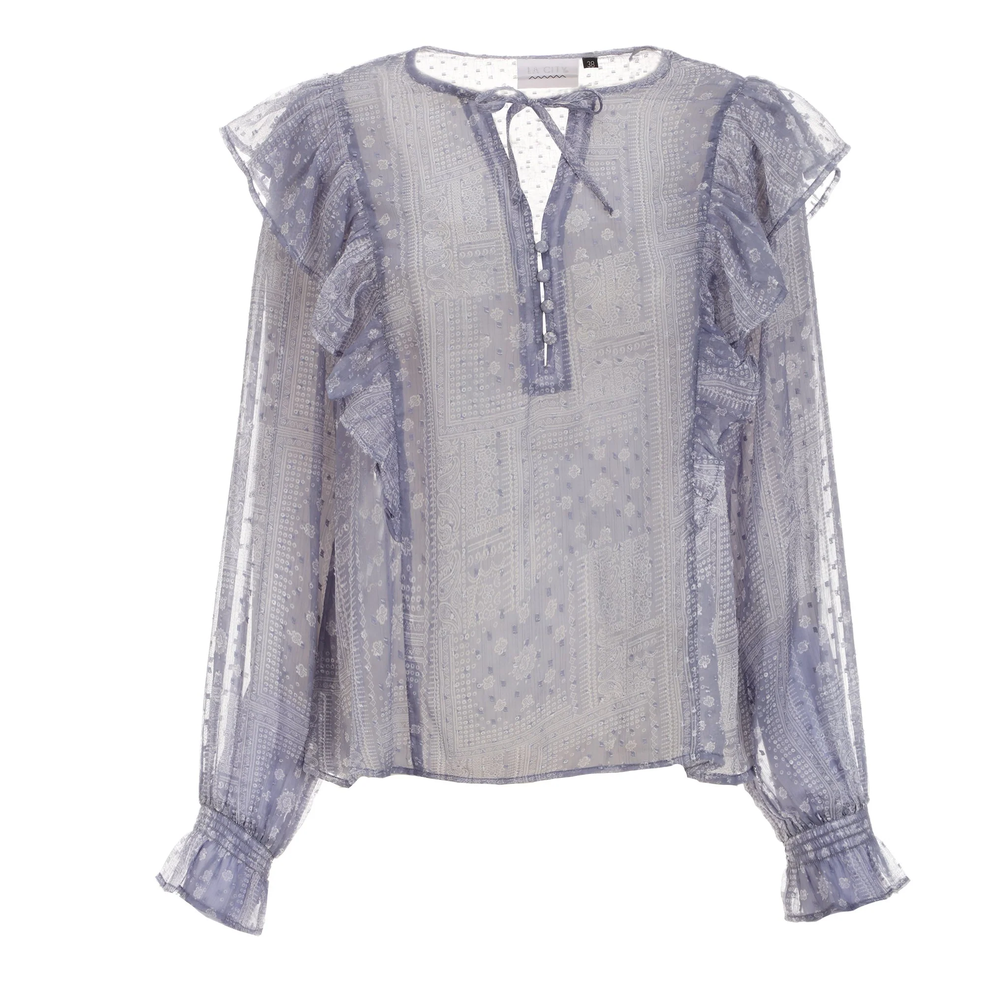 Blouse imprimé - Bleu