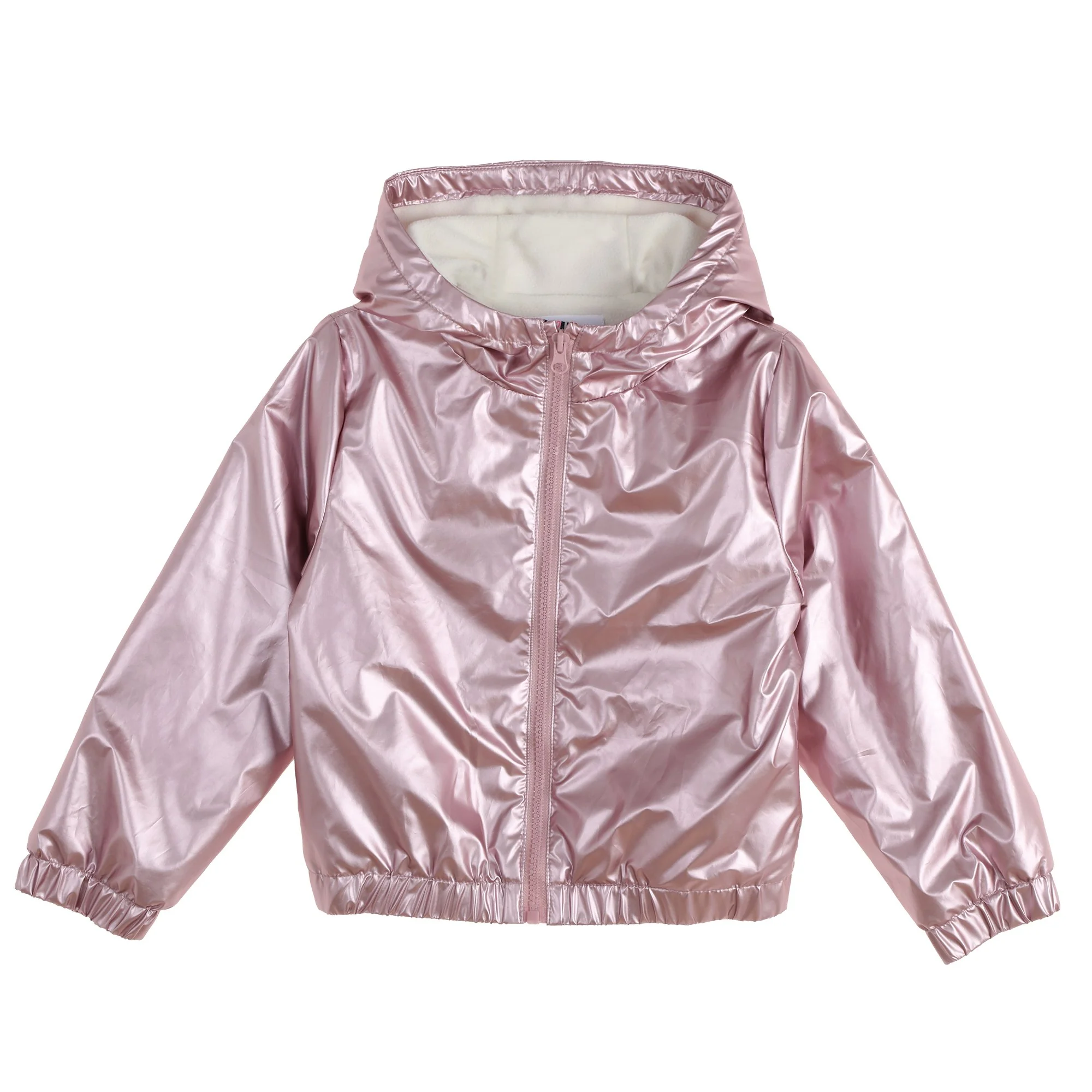 Blouson Brillant avec Doublure Polaire  - Rose