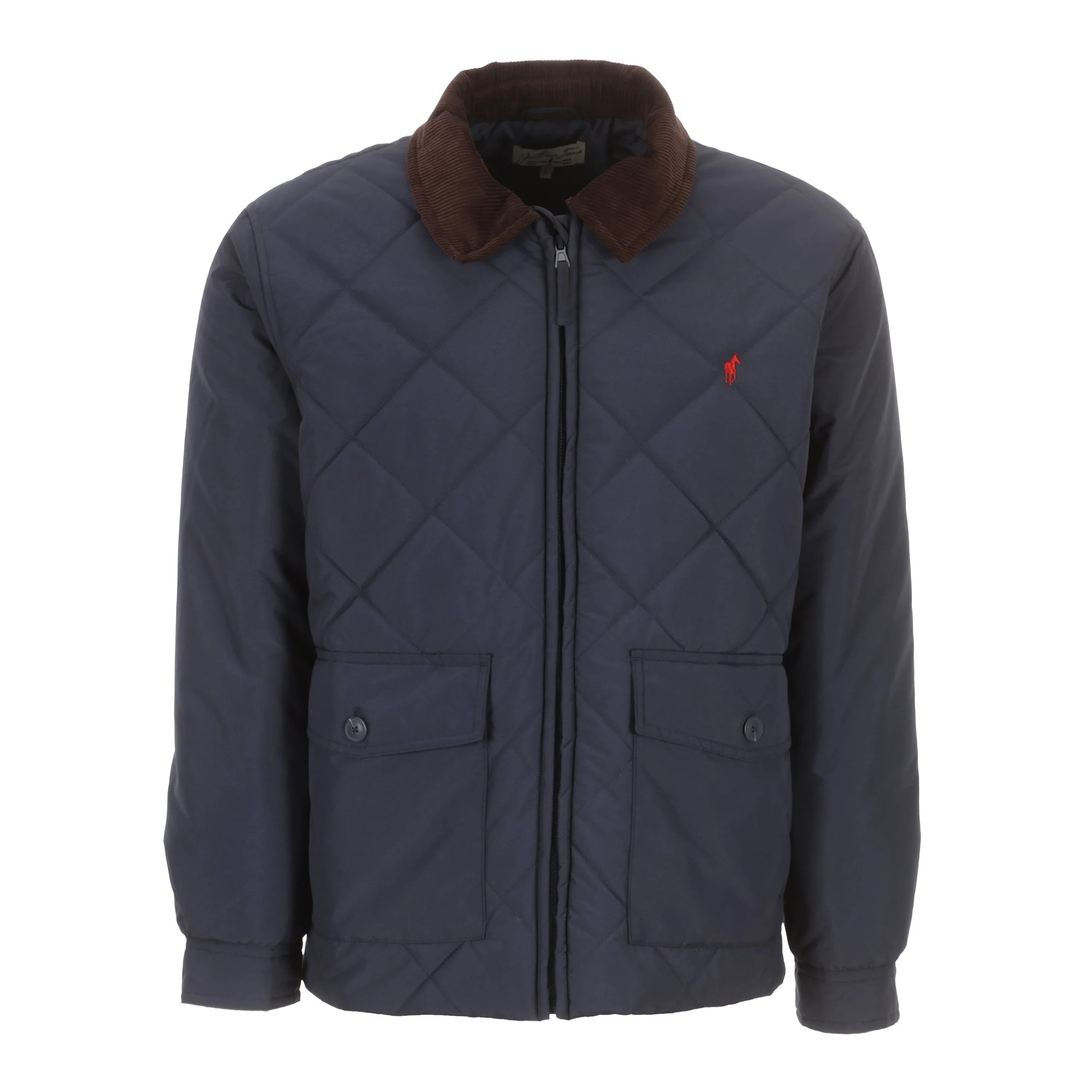 Blouson col en velours - Bleu foncé