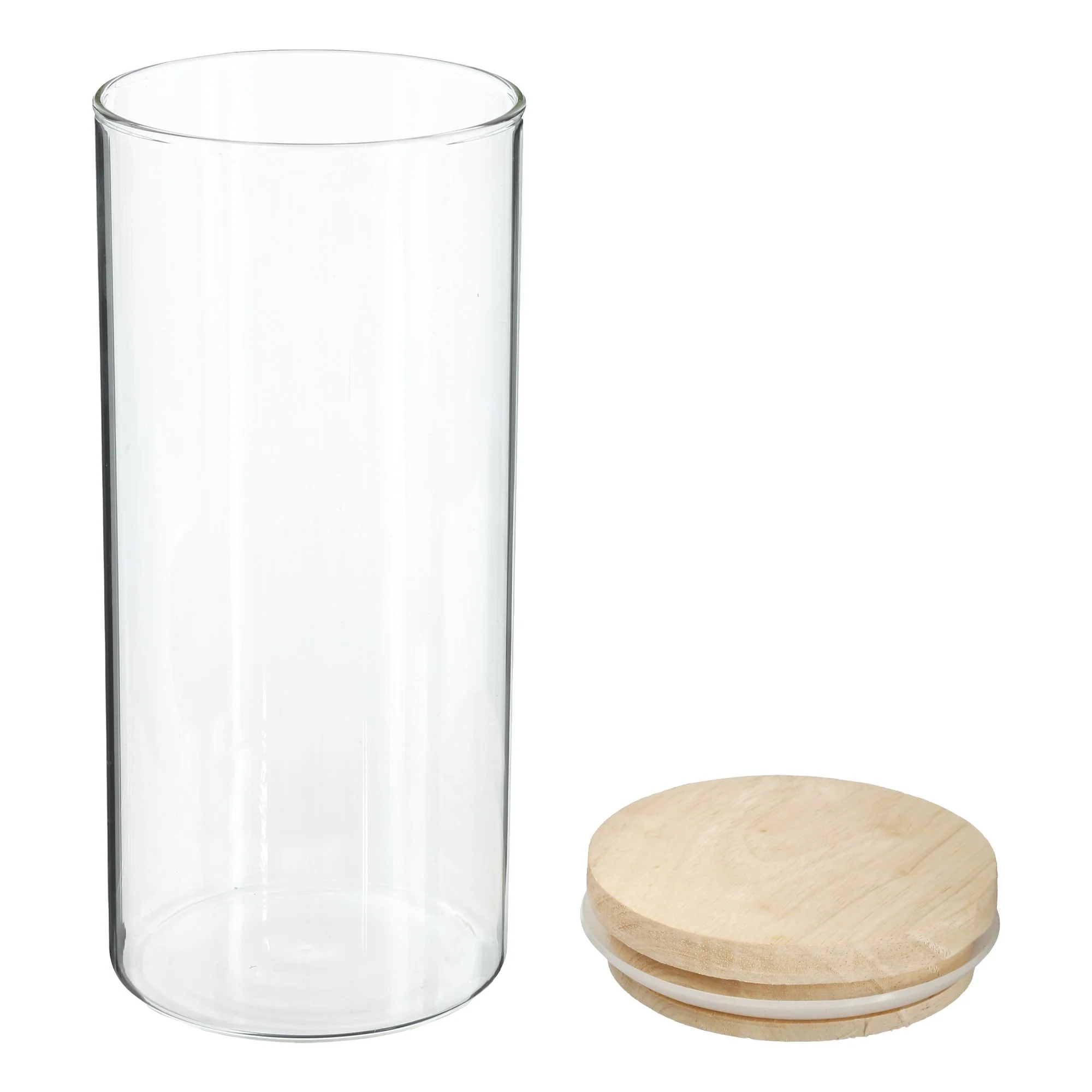 Bocal en verre avec couvercle en bois 1.3L - Image 2