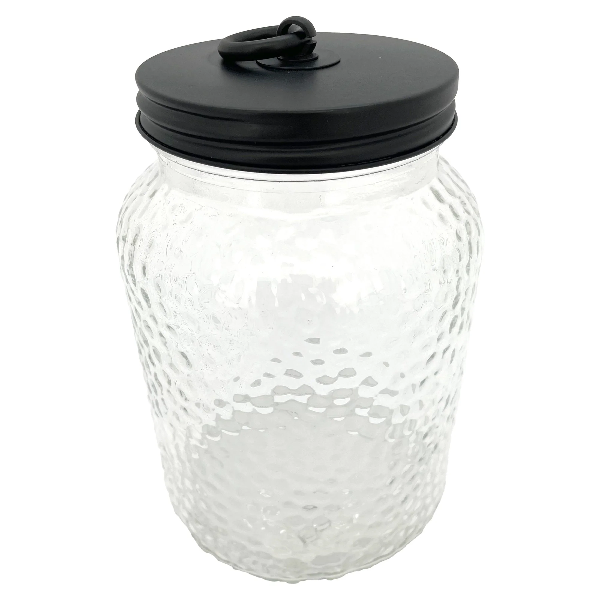 BOCAL EN VERRE COUVERCLE METAL NOIR 900ML