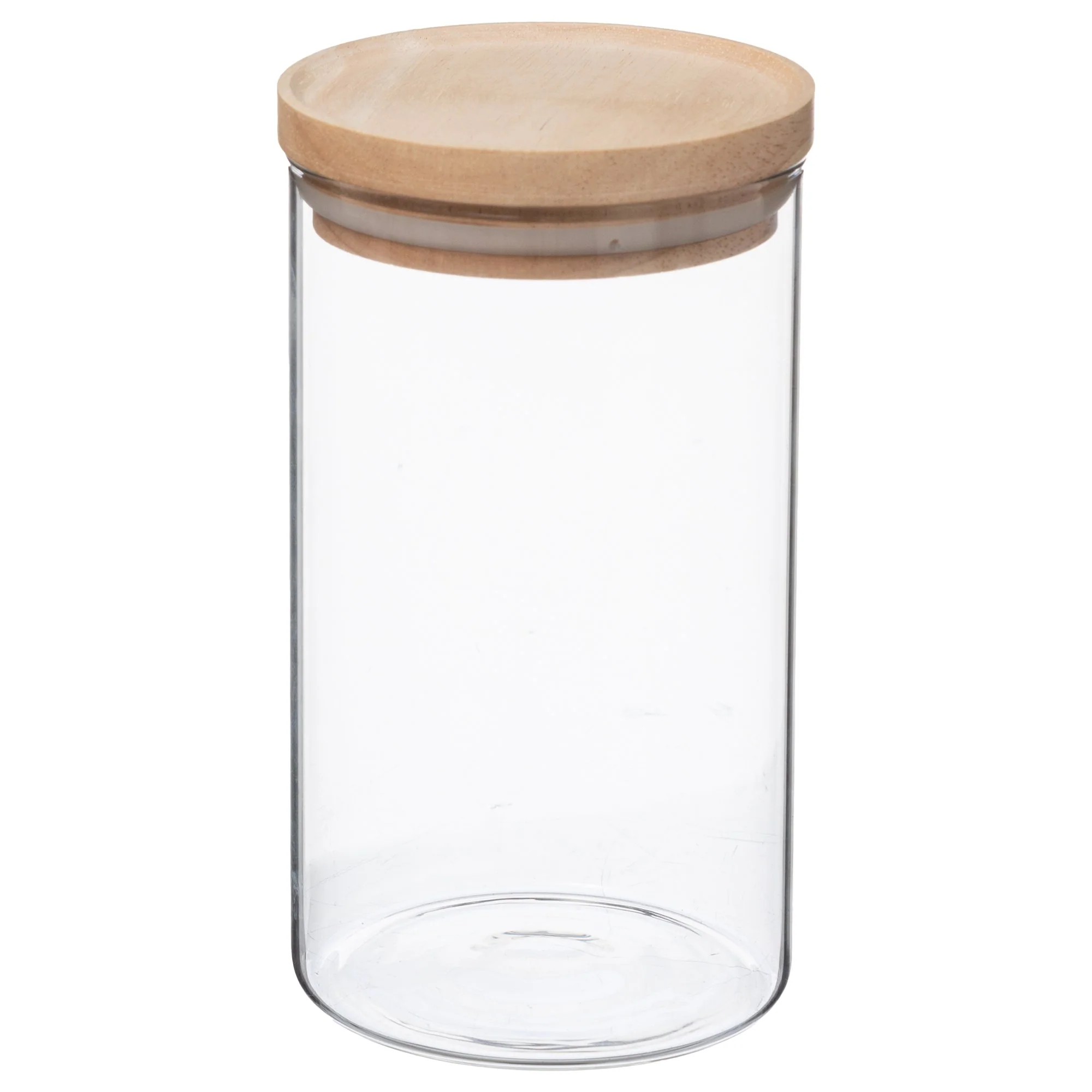 Bocal en verre avec couvercle en bois 1L