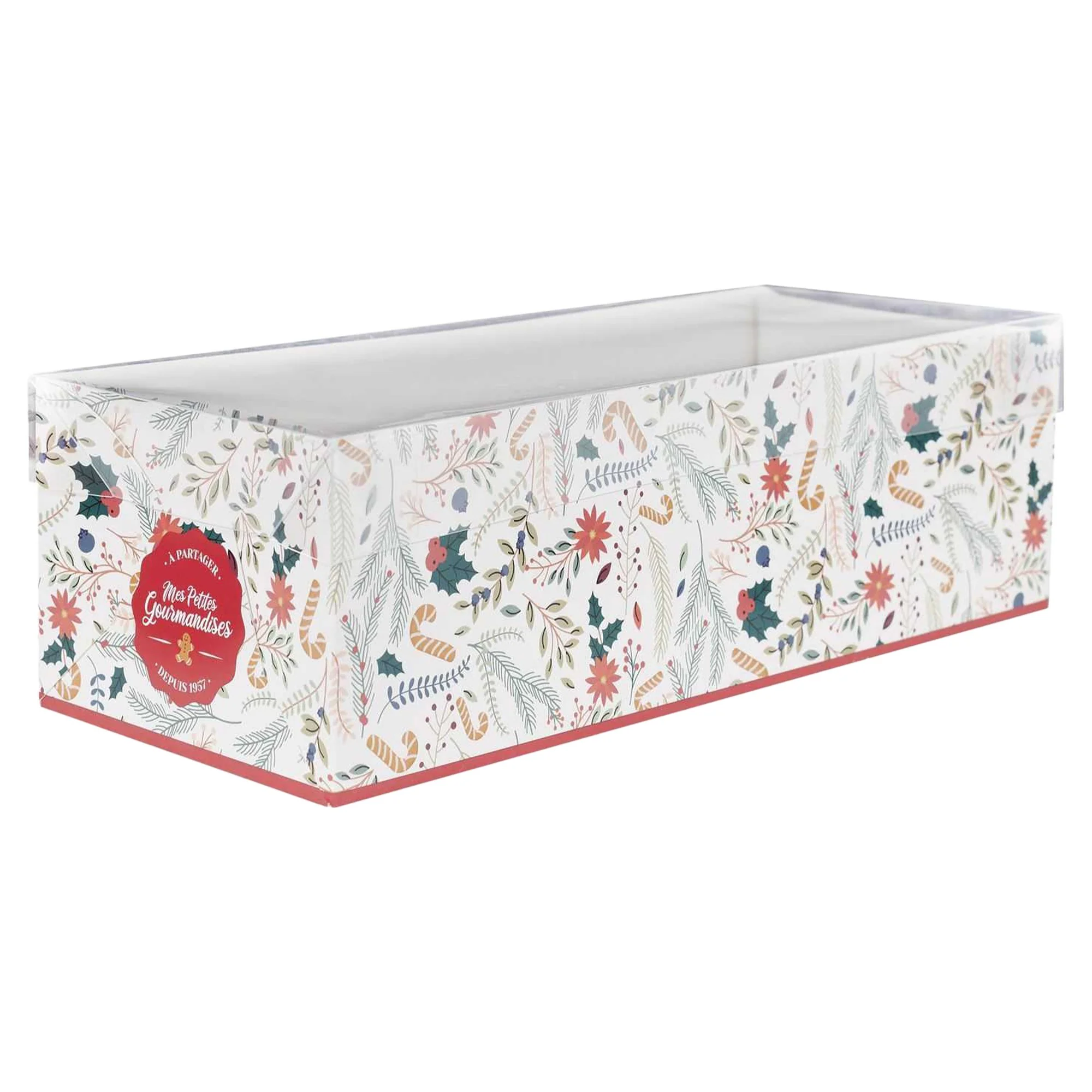 Boîte à buche carton avec semelle et 4 piques deco - Image 2