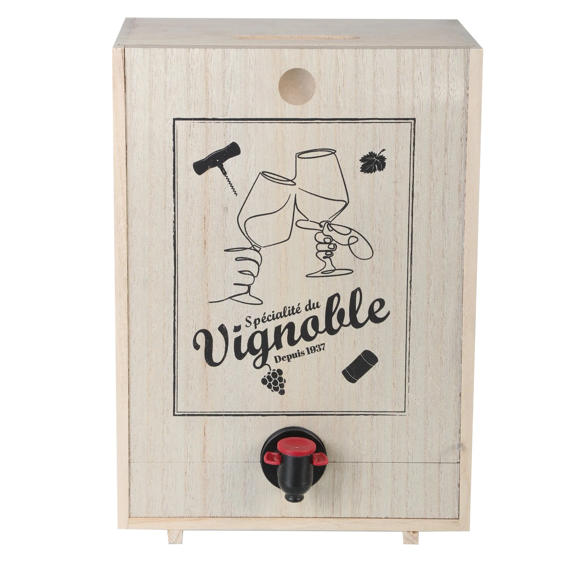 Boîte à vin en bois + poche de 5L - Image 3