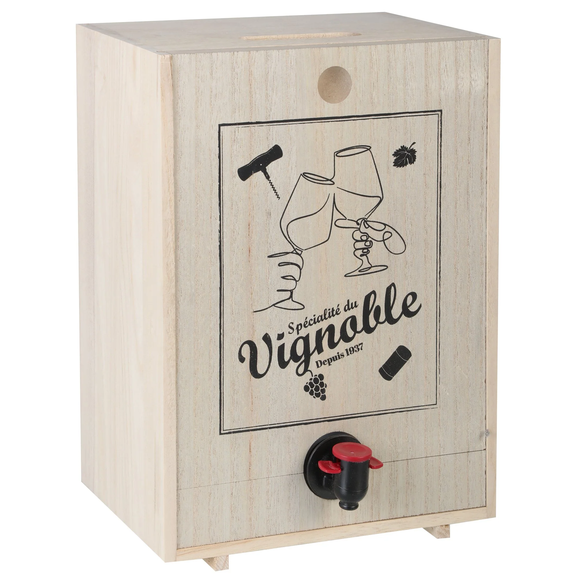 Boîte à vin en bois + poche de 5L - Image 4