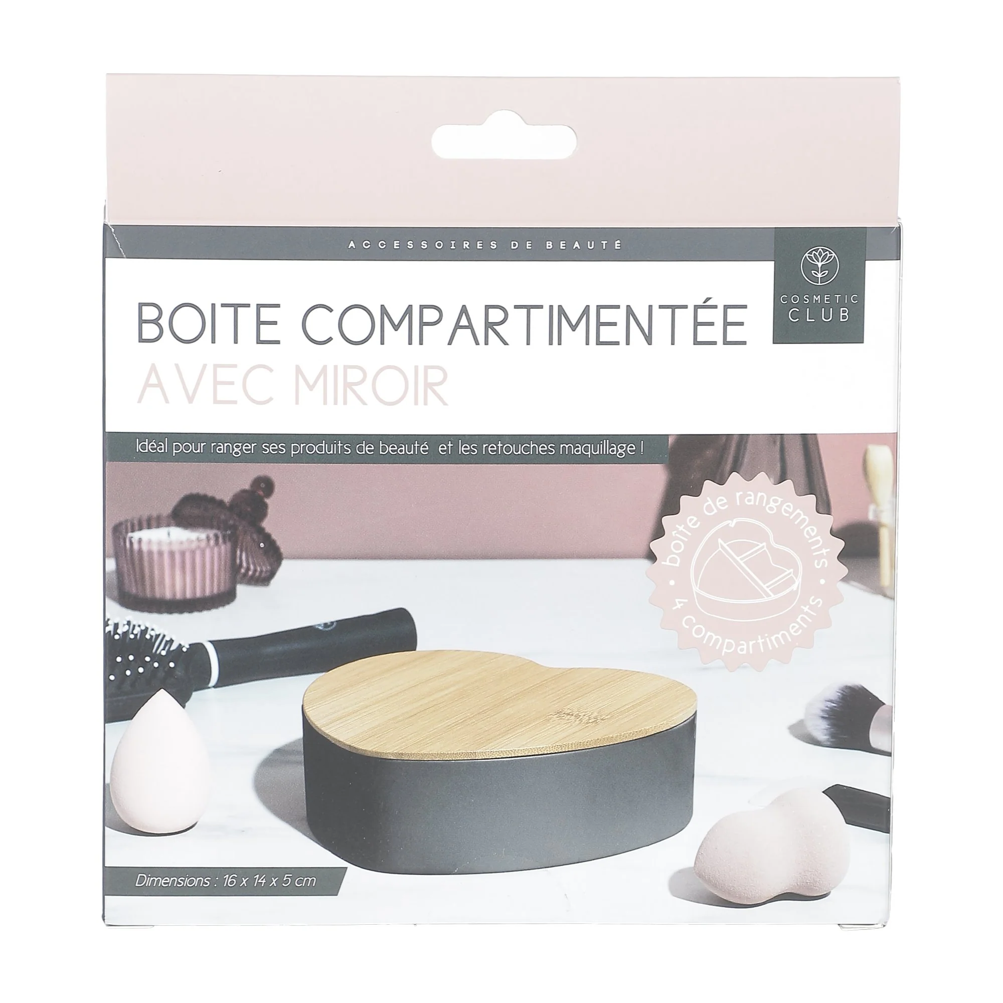 Boite compartimenté en forme de cœur avec 4 compartiments - Image 3