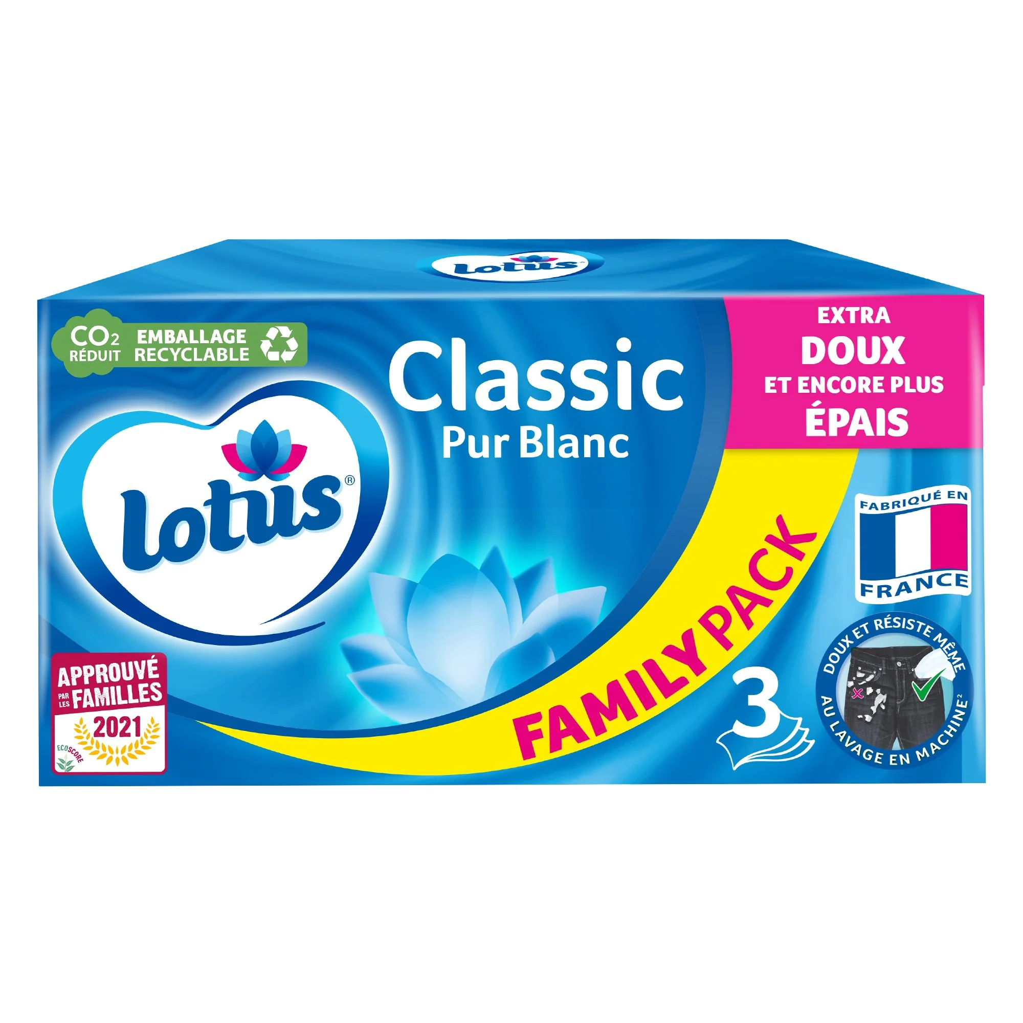 Boîte de 130 mouchoirs classic extra doux