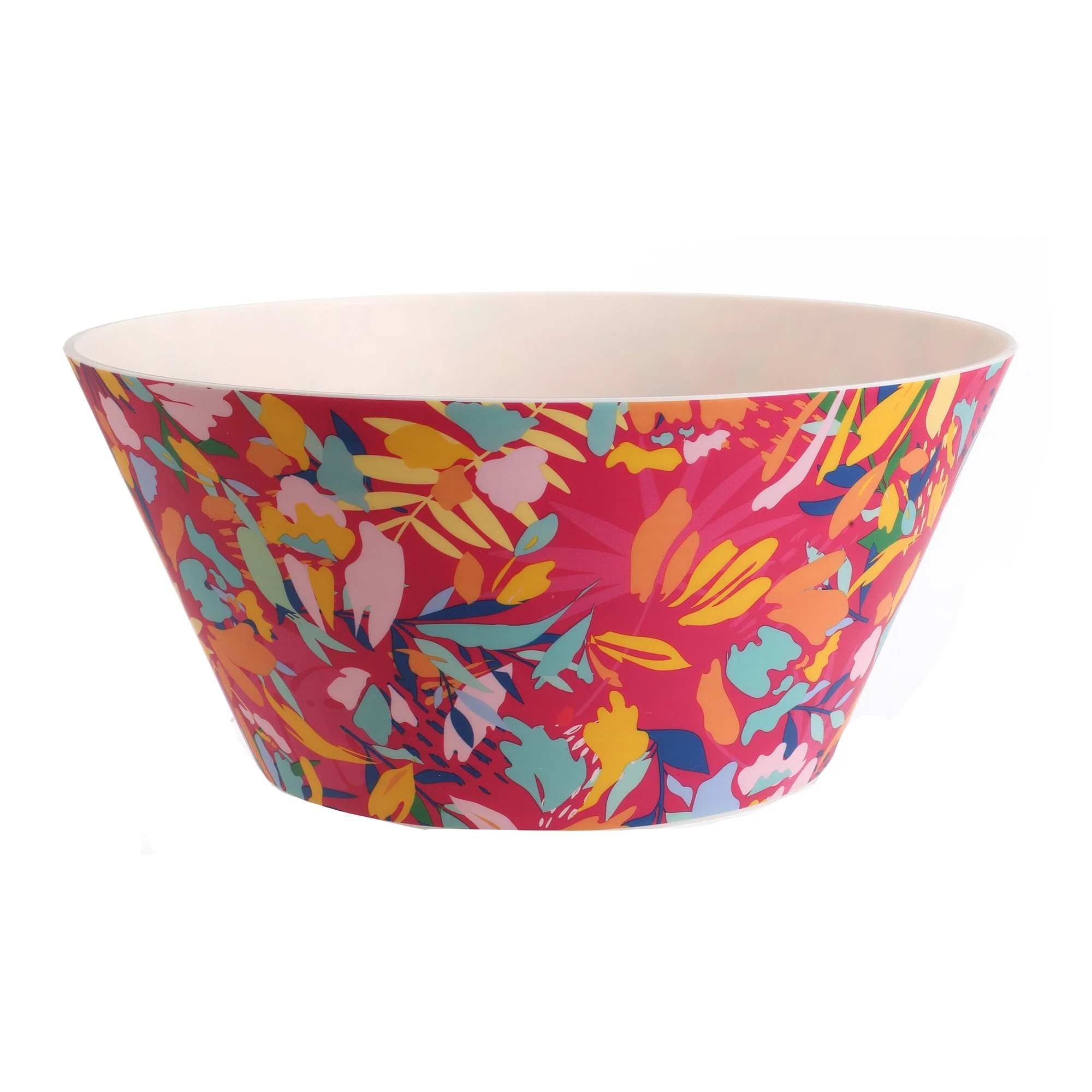 Bol fleuri en plastique 75cl