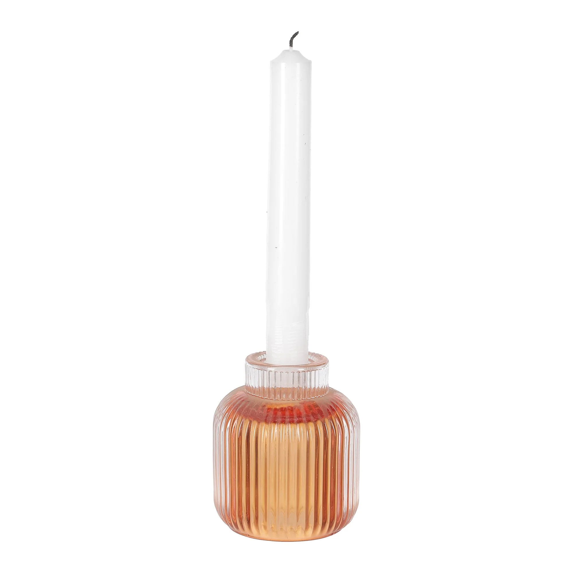 Bougeoir en verre  - Orange - Image 2
