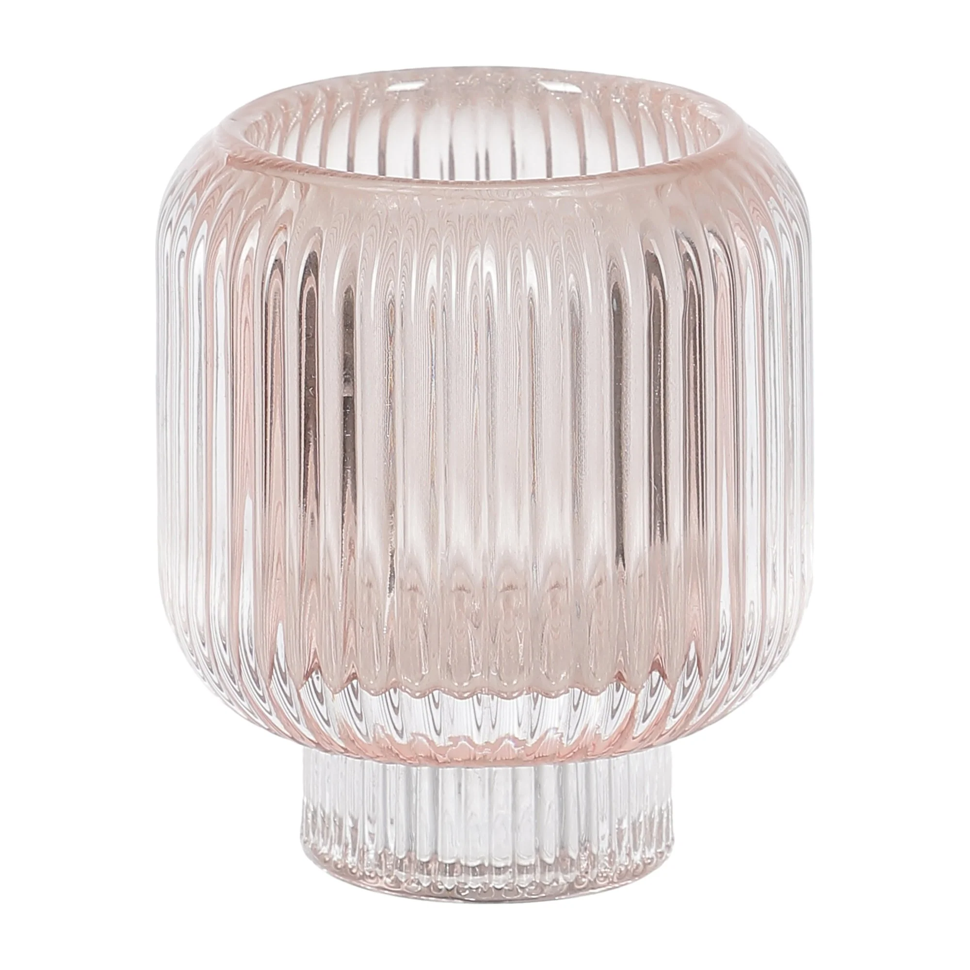 Bougeoir en verre  - Rose - Image 3