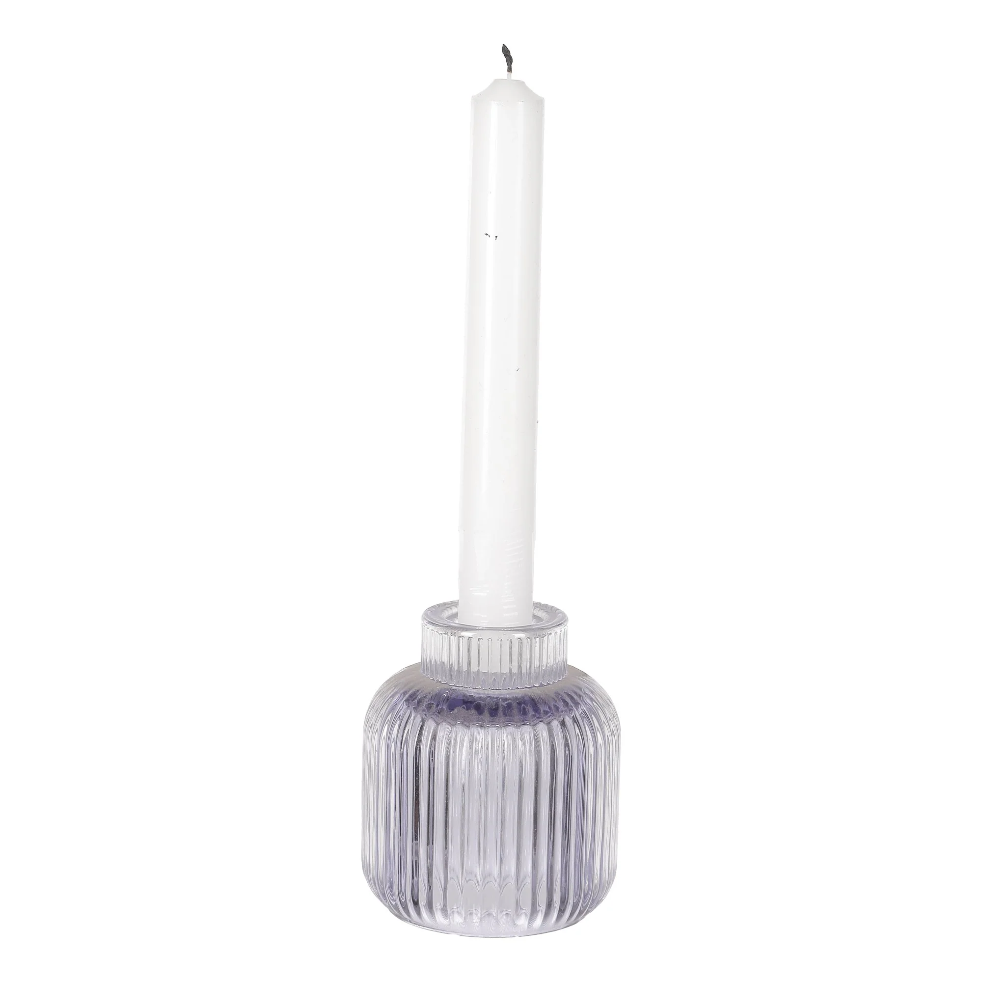 Bougeoir en verre - Violet - Image 2