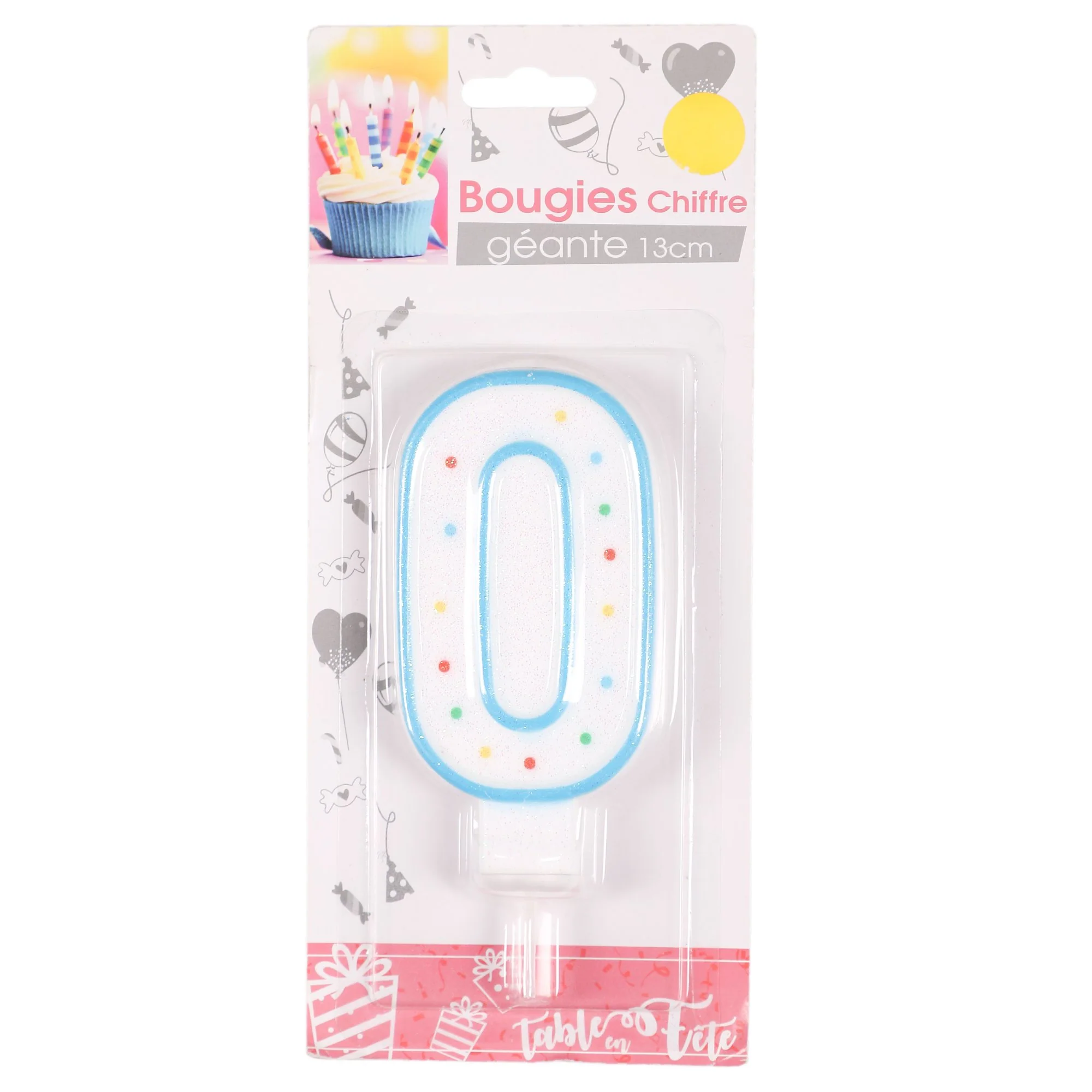Bougie chiffre anniversaire géante 13 cm