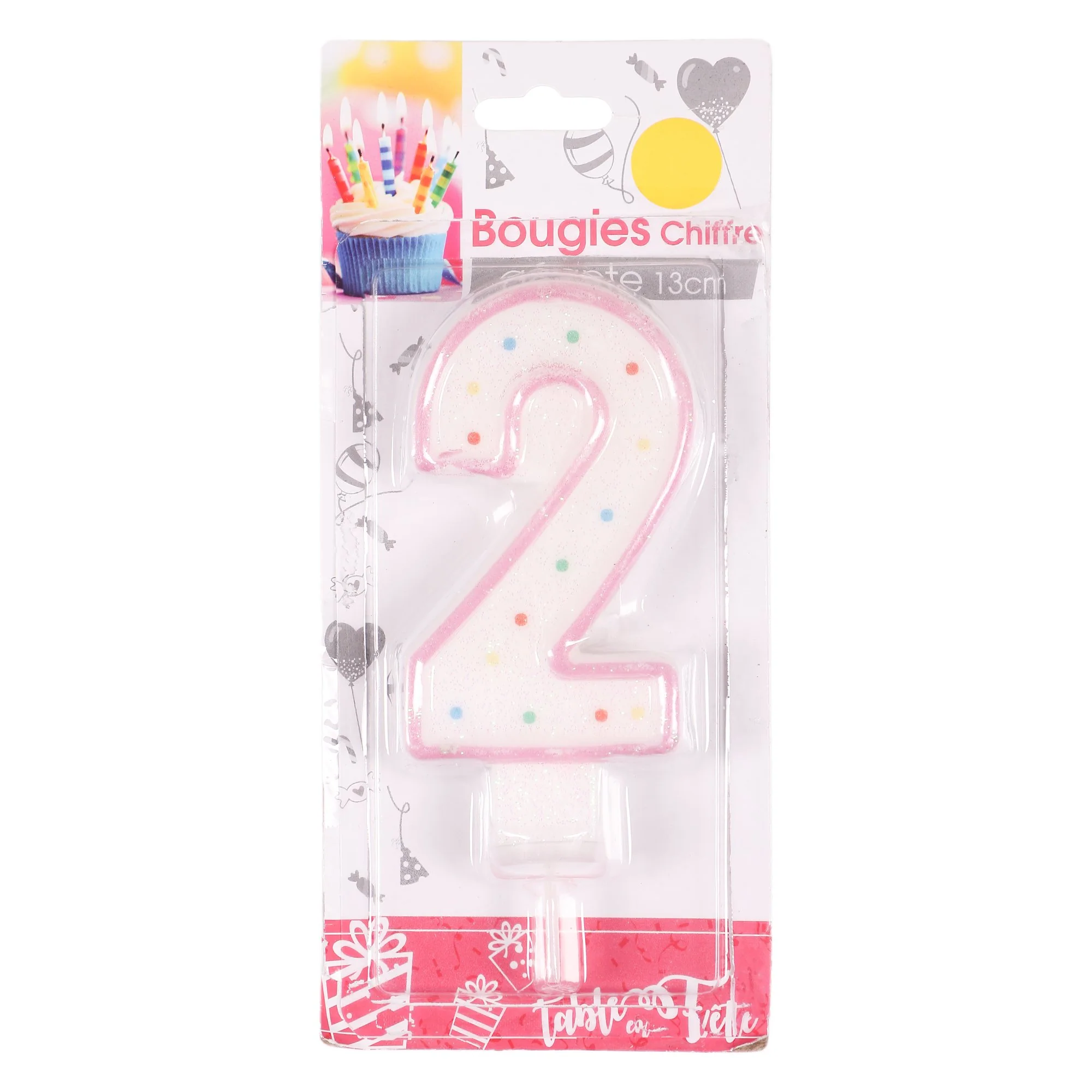 Bougie chiffre anniversaire géante 13 cm - Image 3