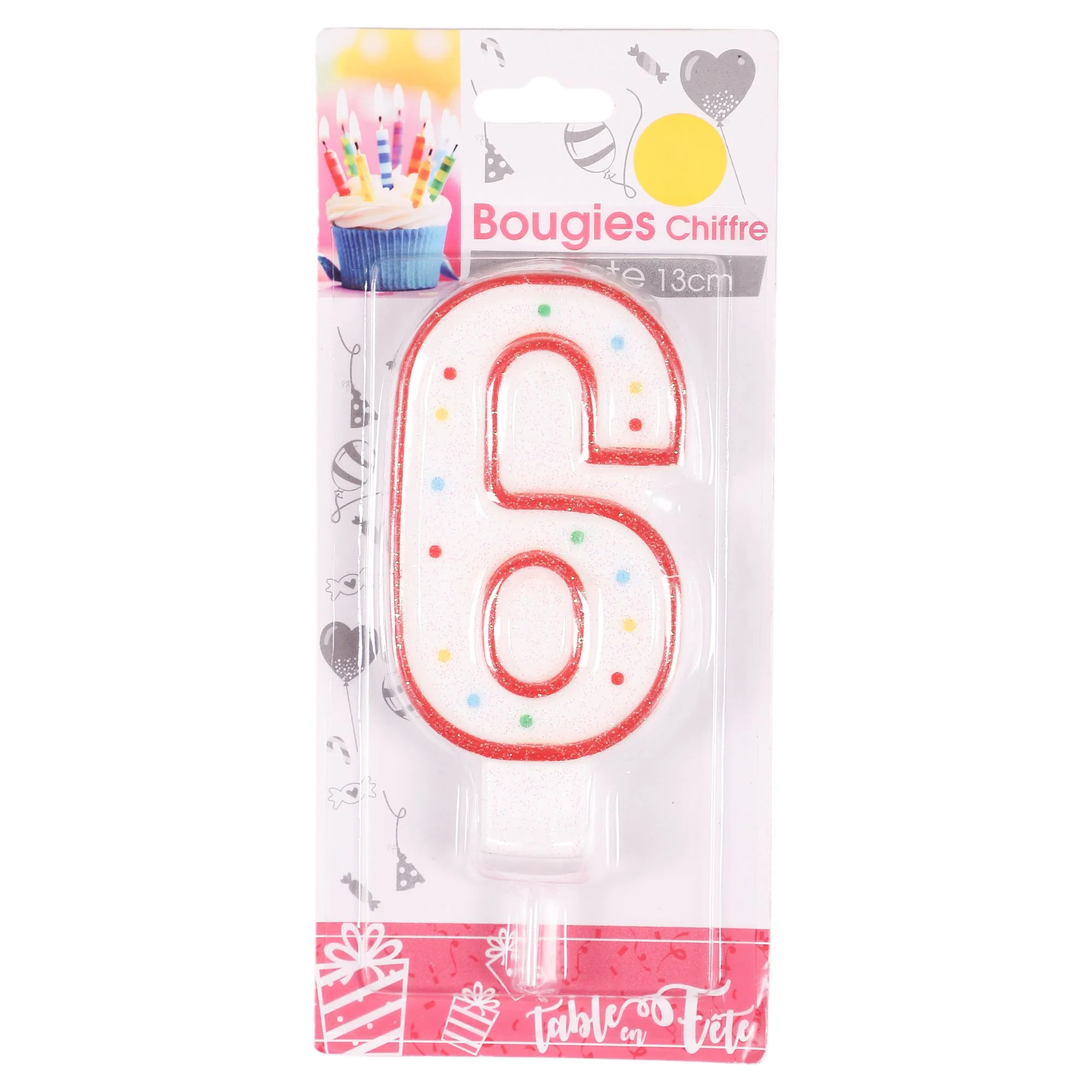 Bougie chiffre anniversaire géante 13 cm - Image 6