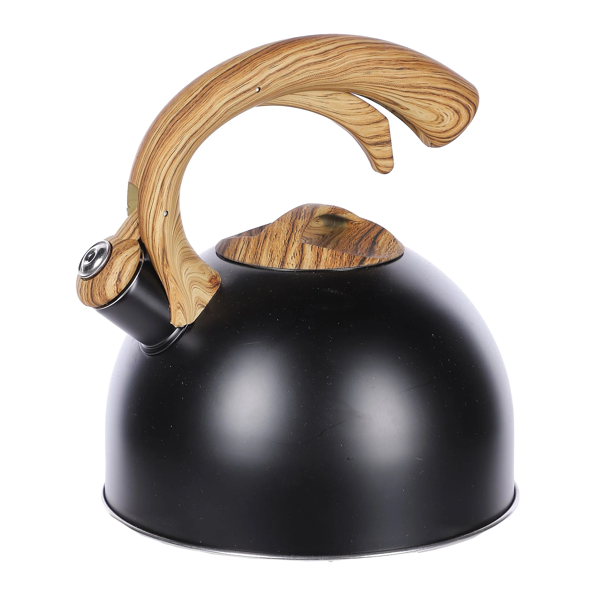 Bouilloire en inox 3L avec anse et couvercle effet bois