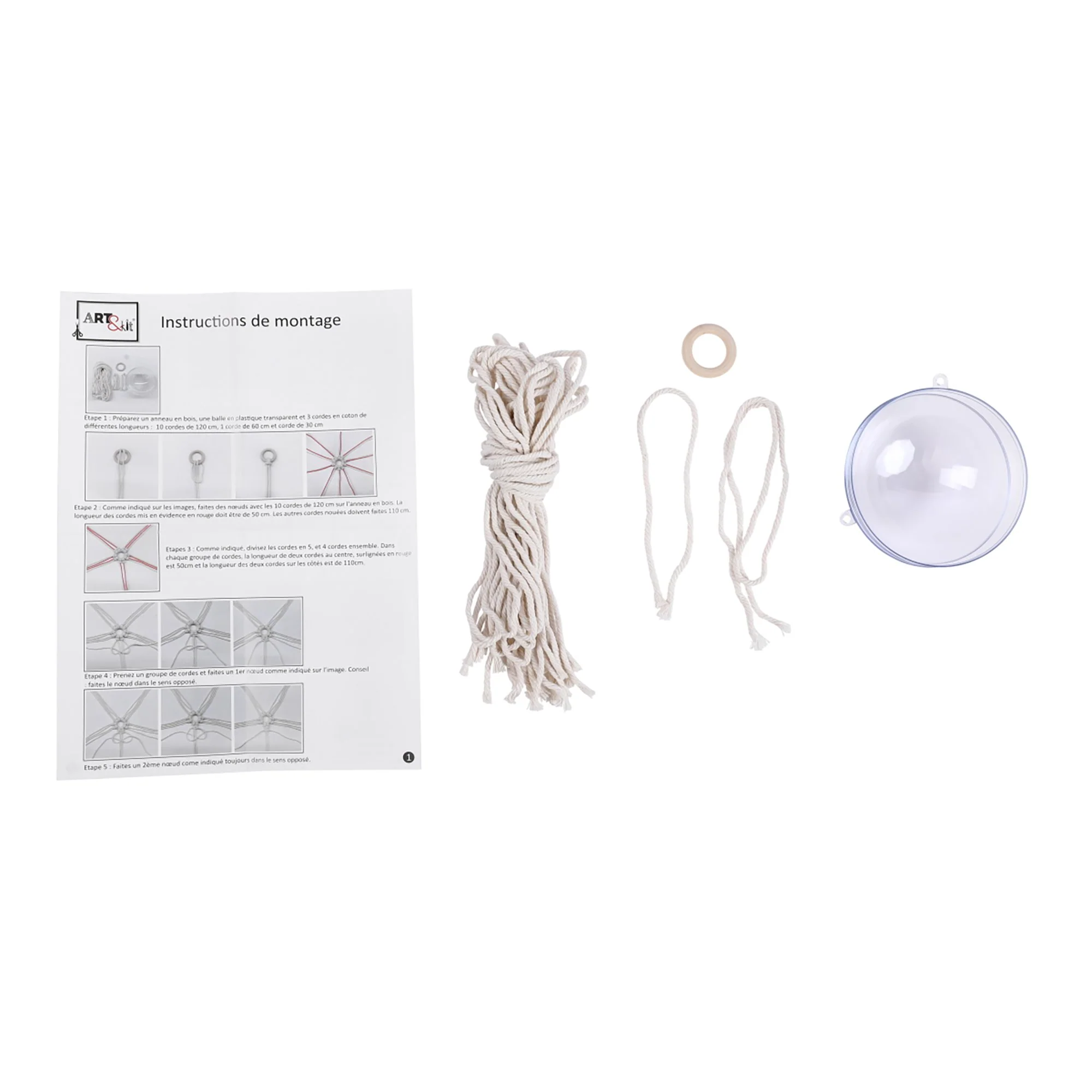 Boule de Noël macramé  - Blanc - Image 2