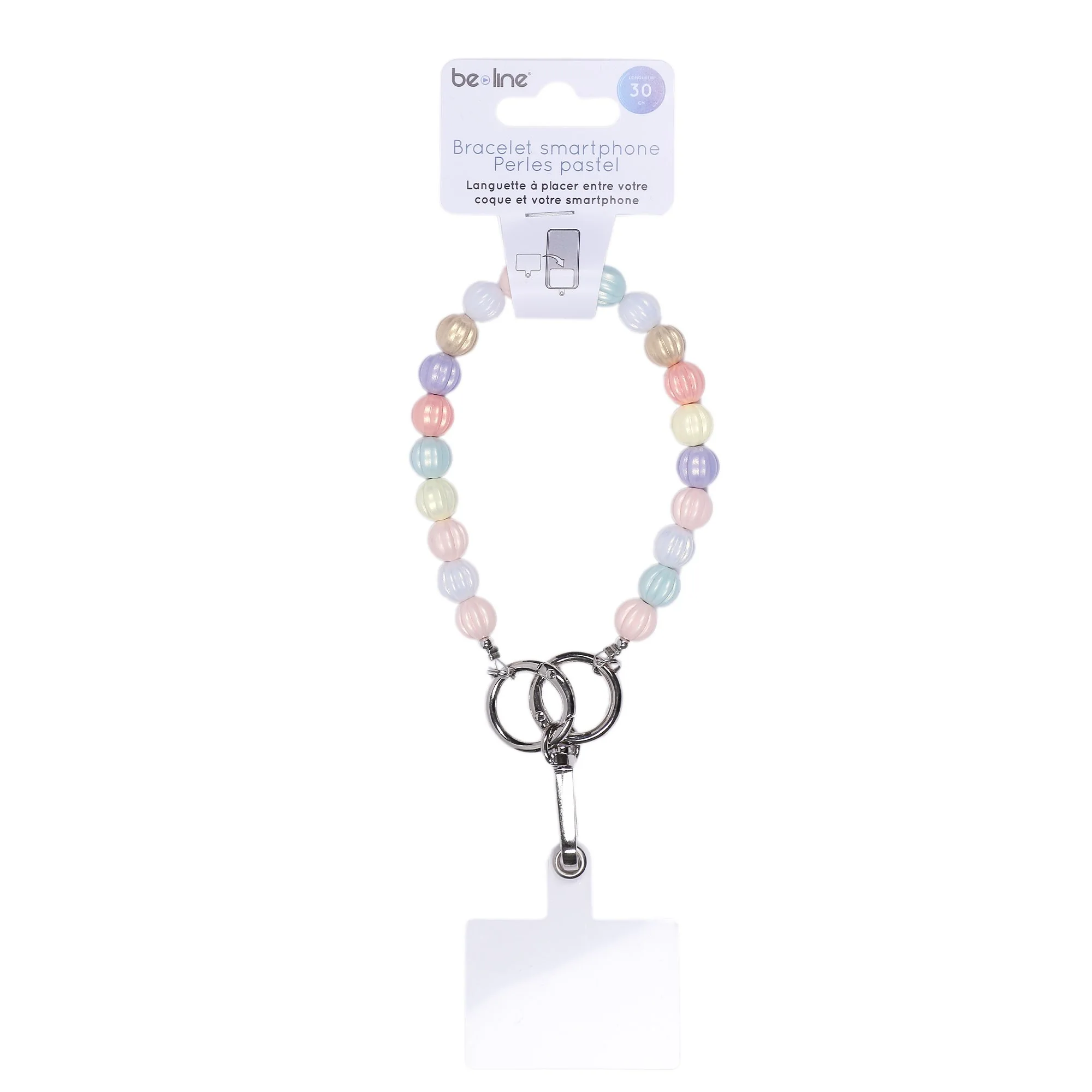 Bracelet pour téléphone perles pastel