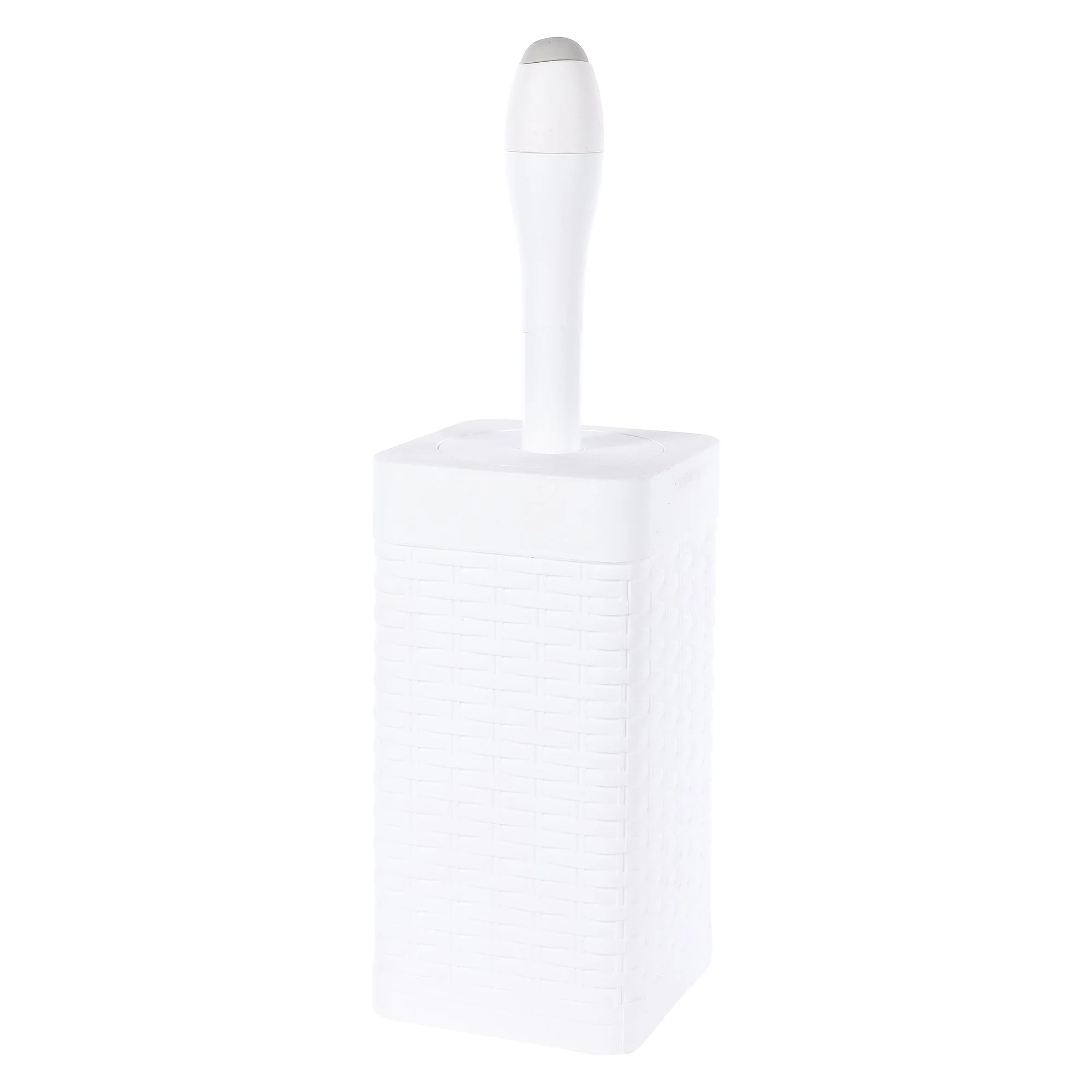 Brosse WC Carrée avec réservoir + support  - Blanc - Image 2