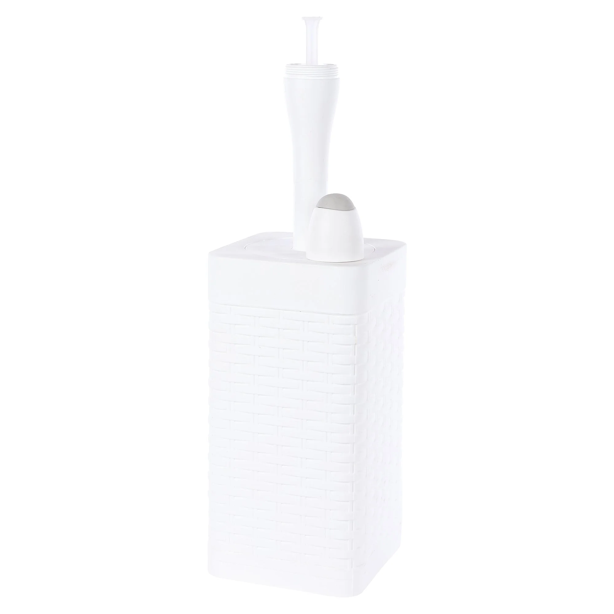 Brosse WC Carrée avec réservoir + support  - Blanc - Image 4