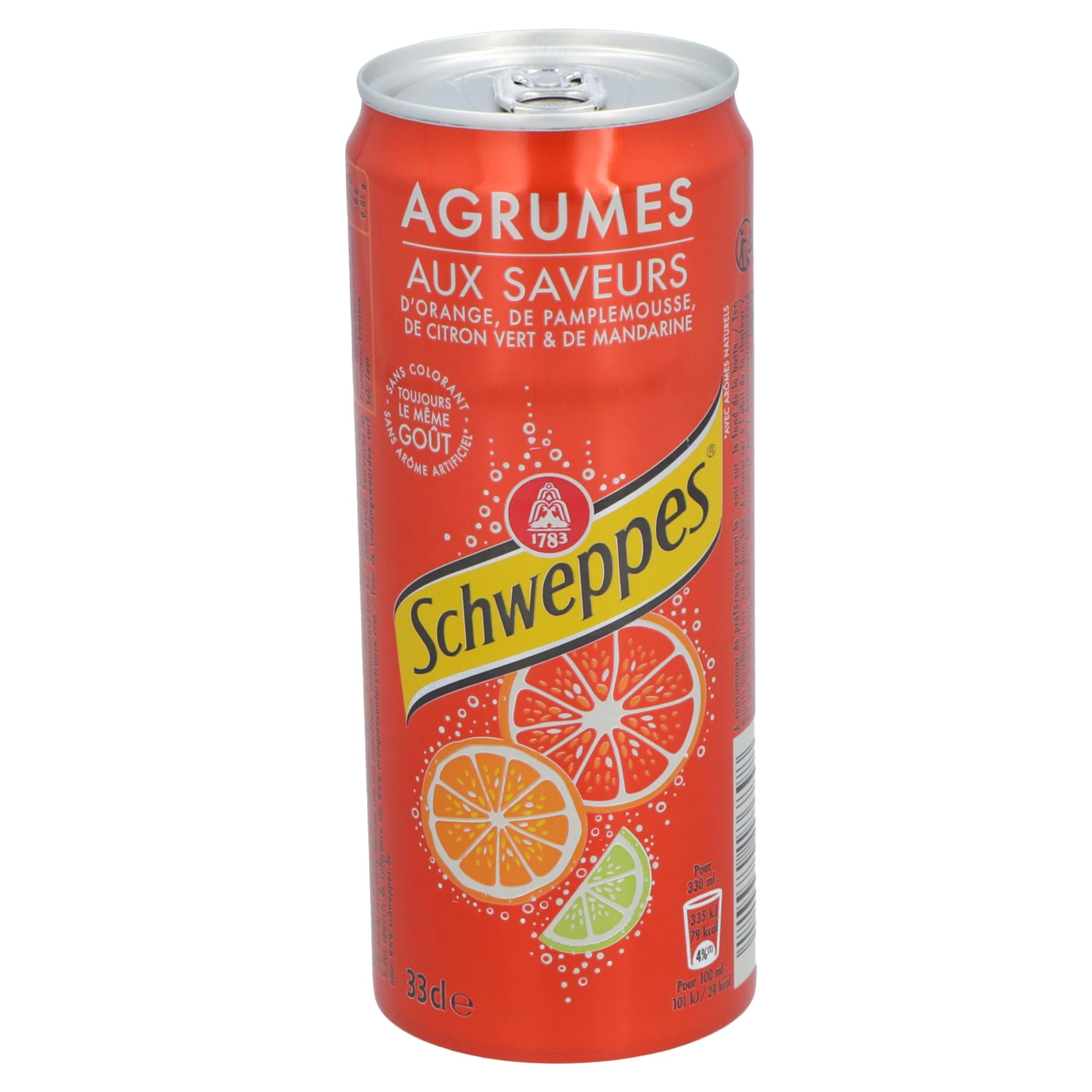 Canettes de Schweppes agrumes