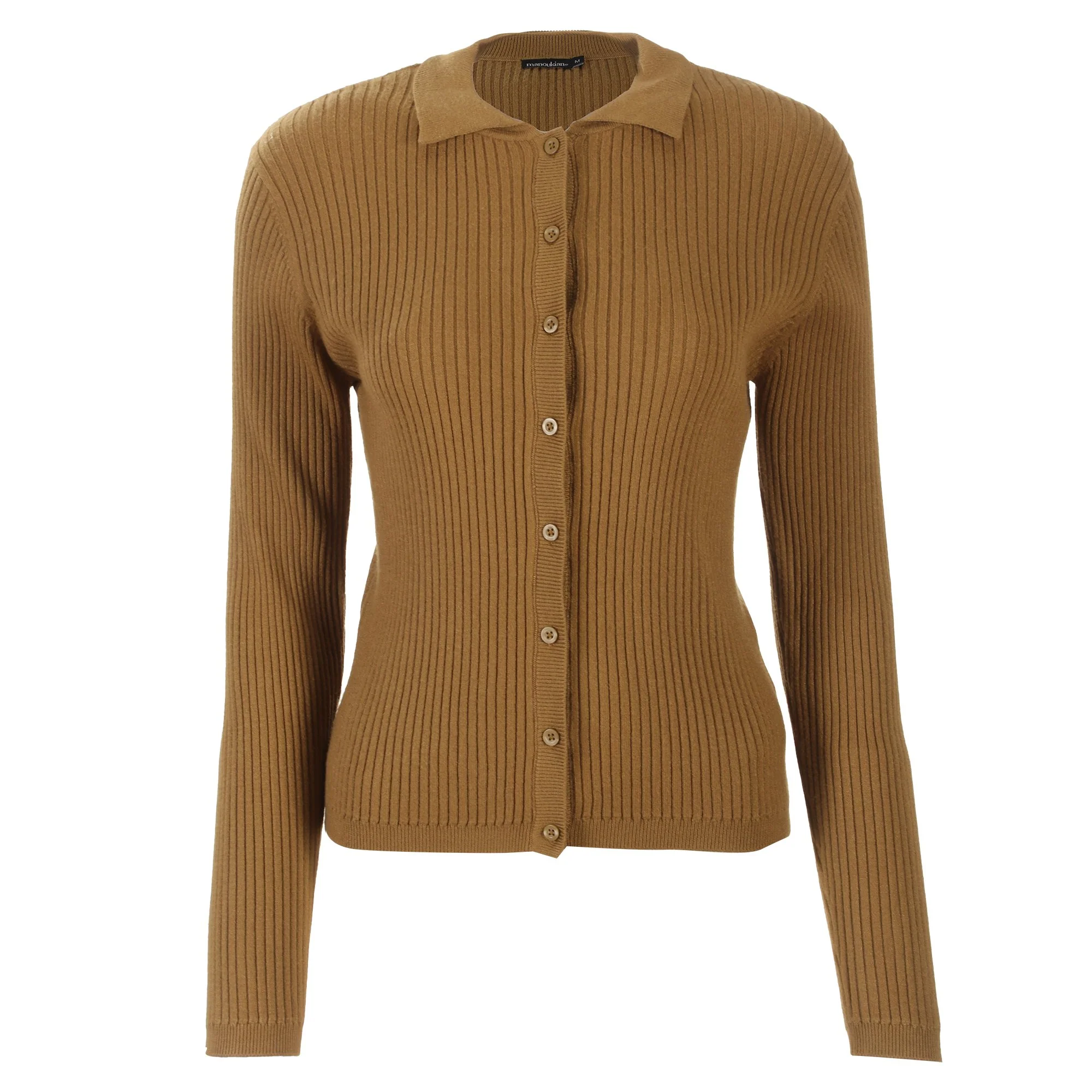 Cardigan col polo - Jaune
