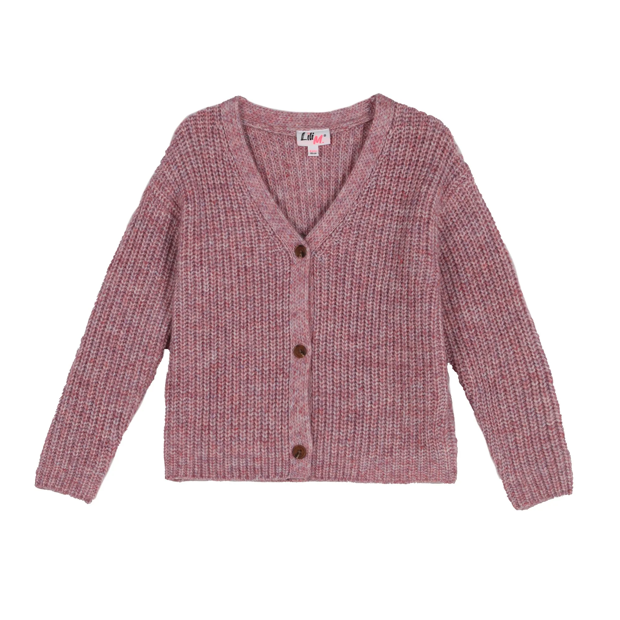 Cardigan col V 3/12 ans - Violet
