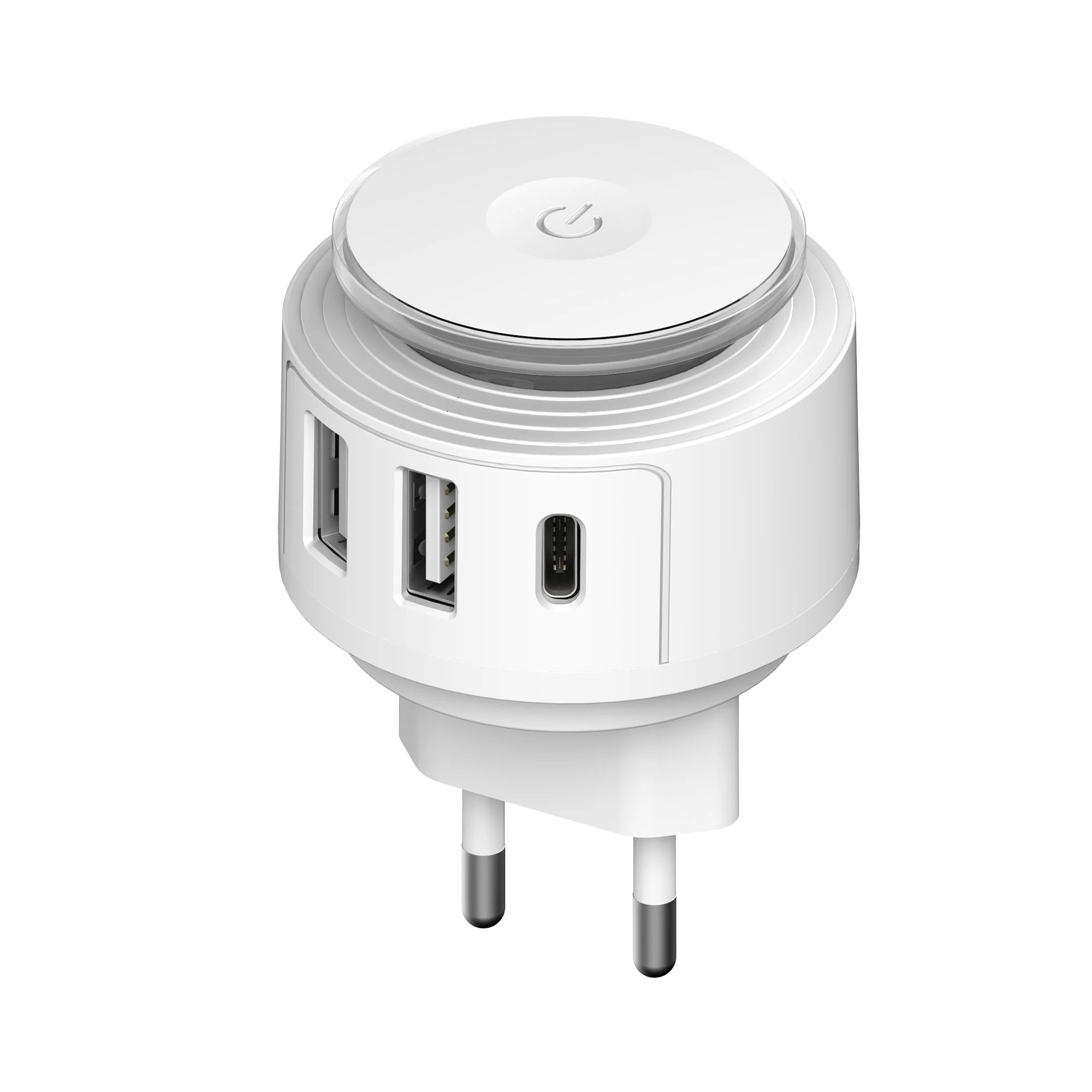 CHARGEUR SECTEUR AVEC 2 PORTS TYPE USB C & 2 PORTS  15W + VEILLEUSE - Image 3