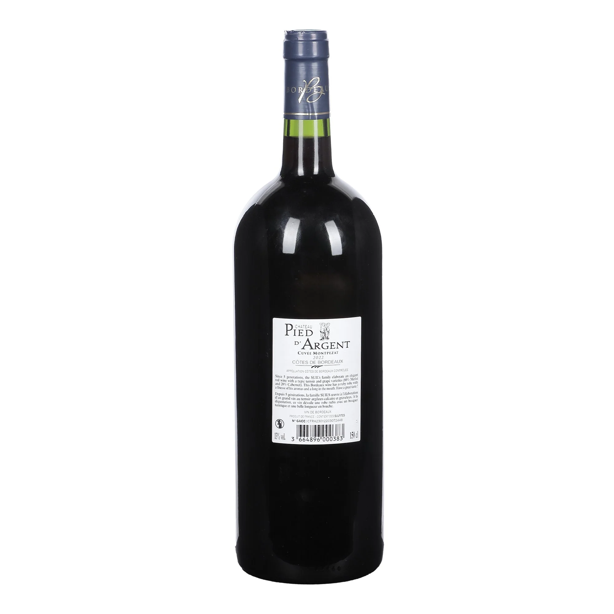CHATEAU PIED D'ARGENT AOC COTES DE BORDEAUX 2022 13% - Image 2