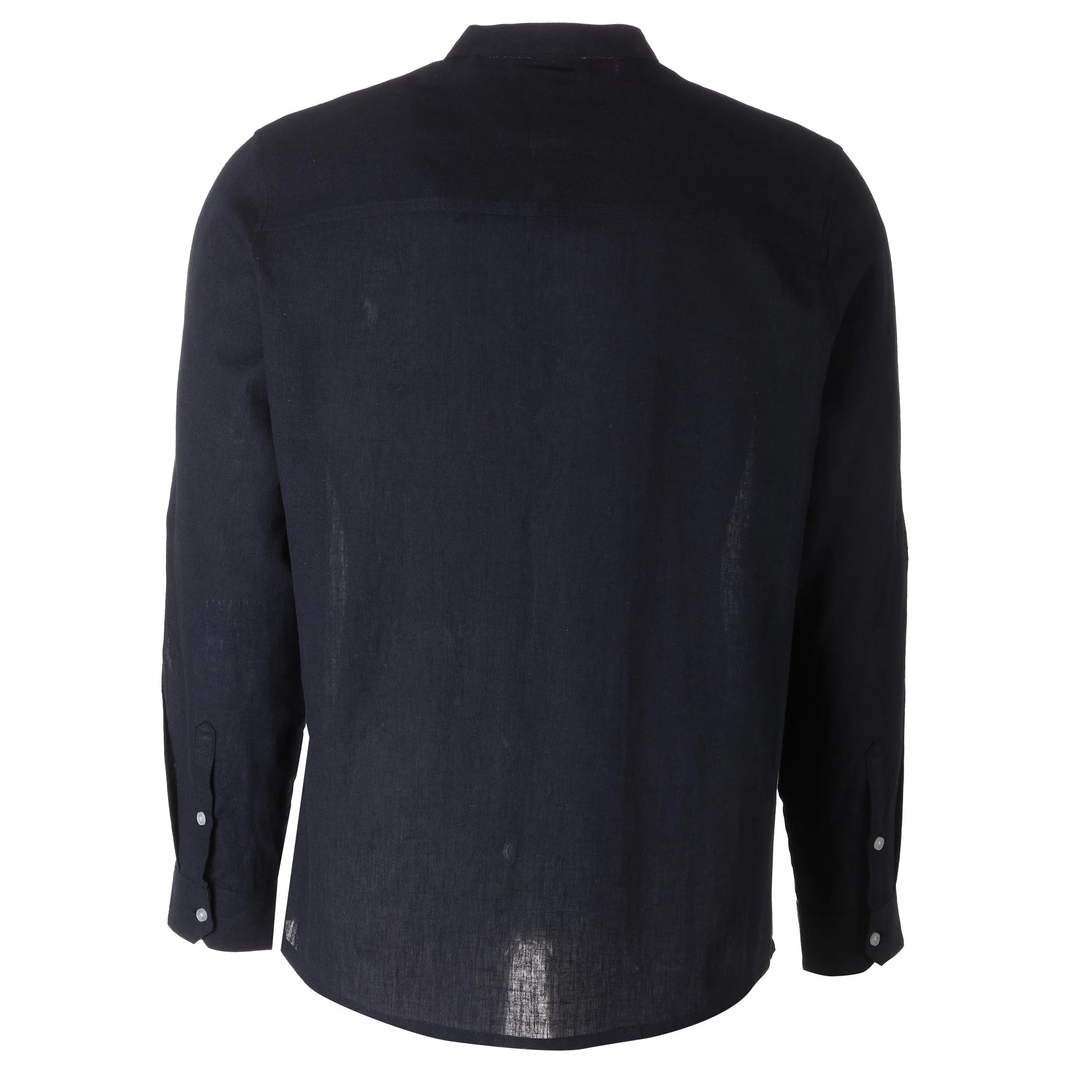 Chemise col mao - Bleu foncé - Image 2