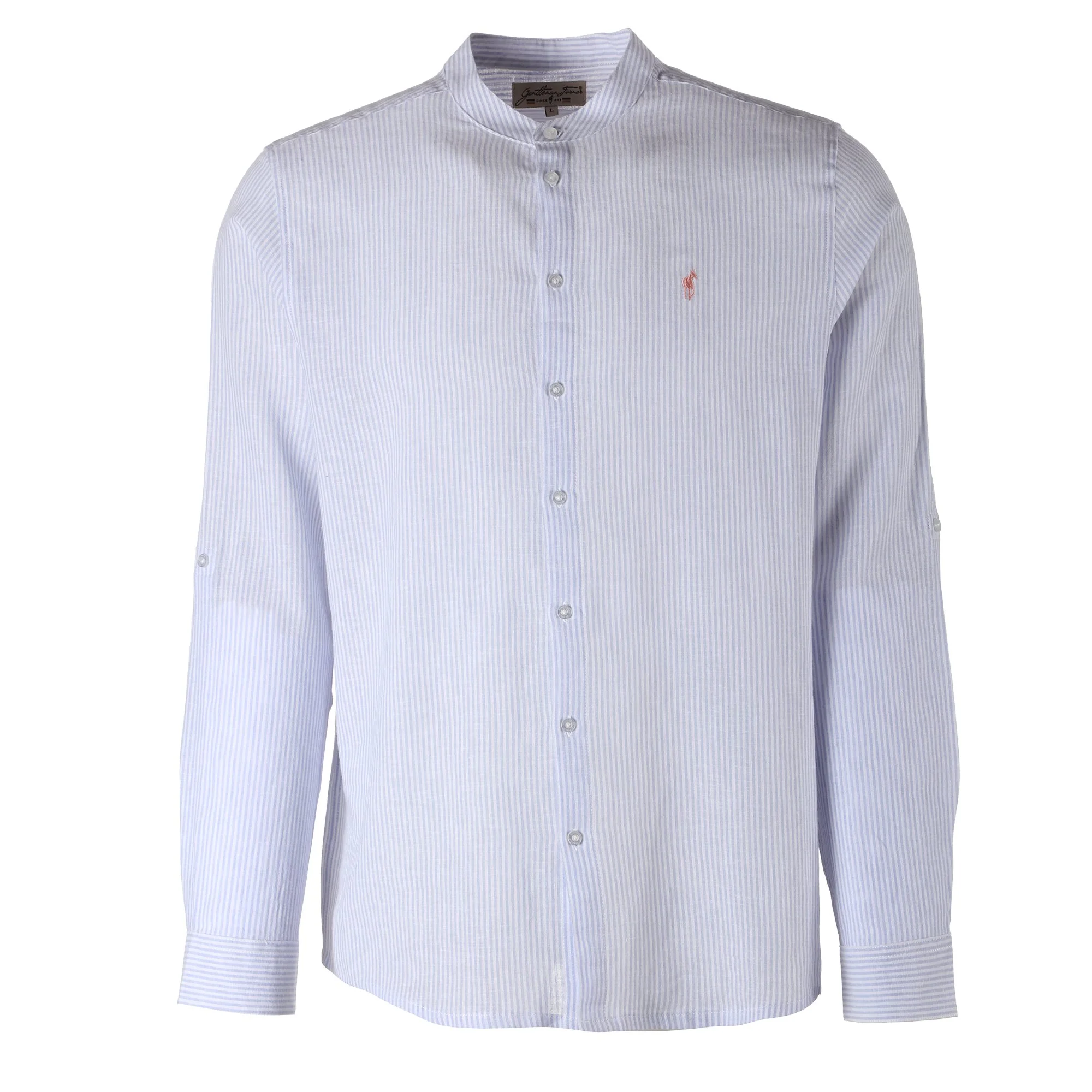 Chemise col mao - Bleu