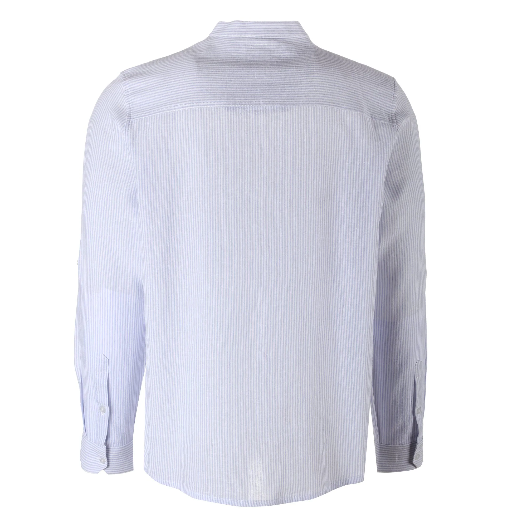Chemise col mao - Bleu - Image 2