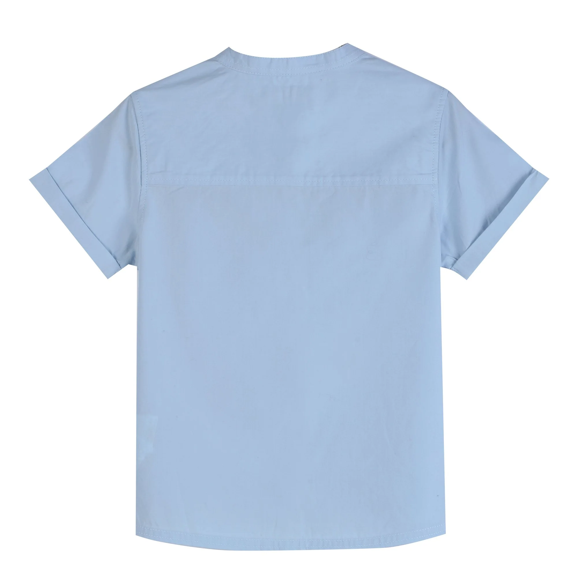 Chemise col mao  - Bleu - Image 2
