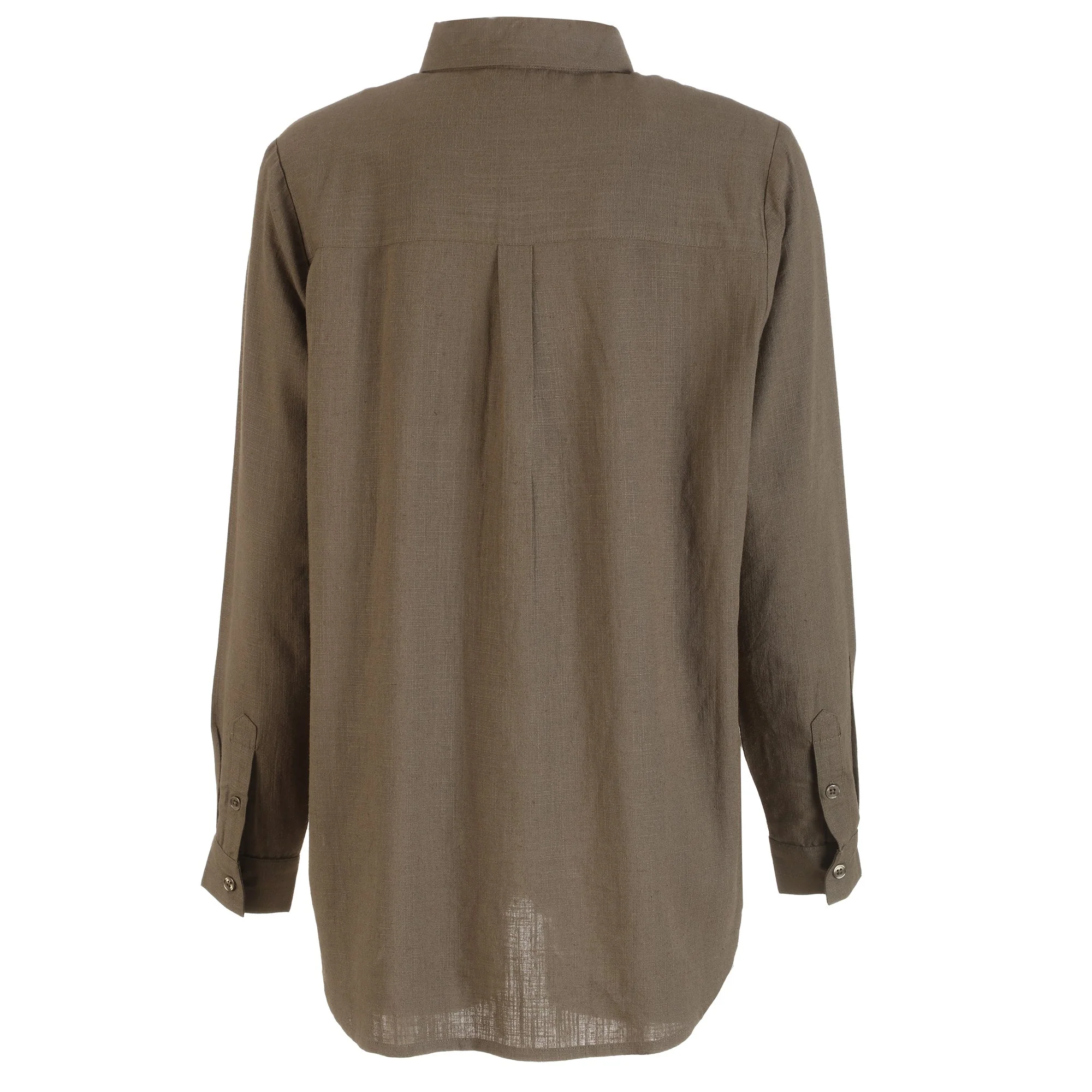 Chemise en lin mélangé  - Kaki - Image 2