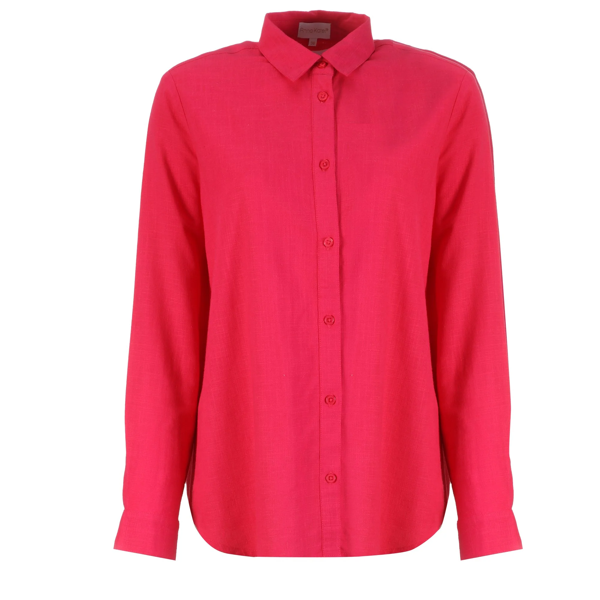 Chemise en lin mélangé - Rose foncé