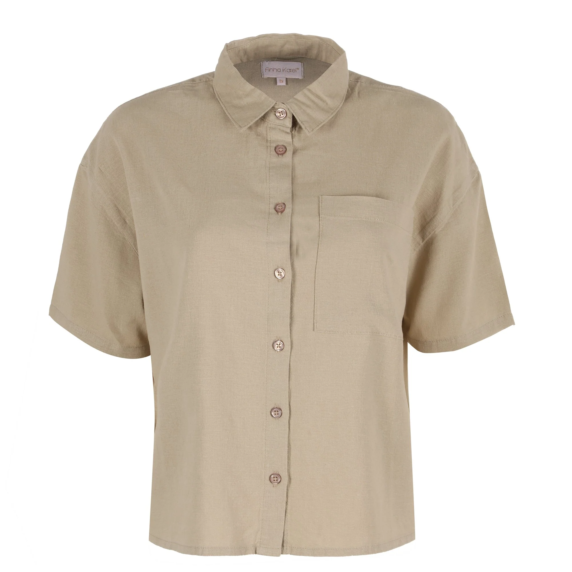 Chemise manche courte - Beige - Image 3