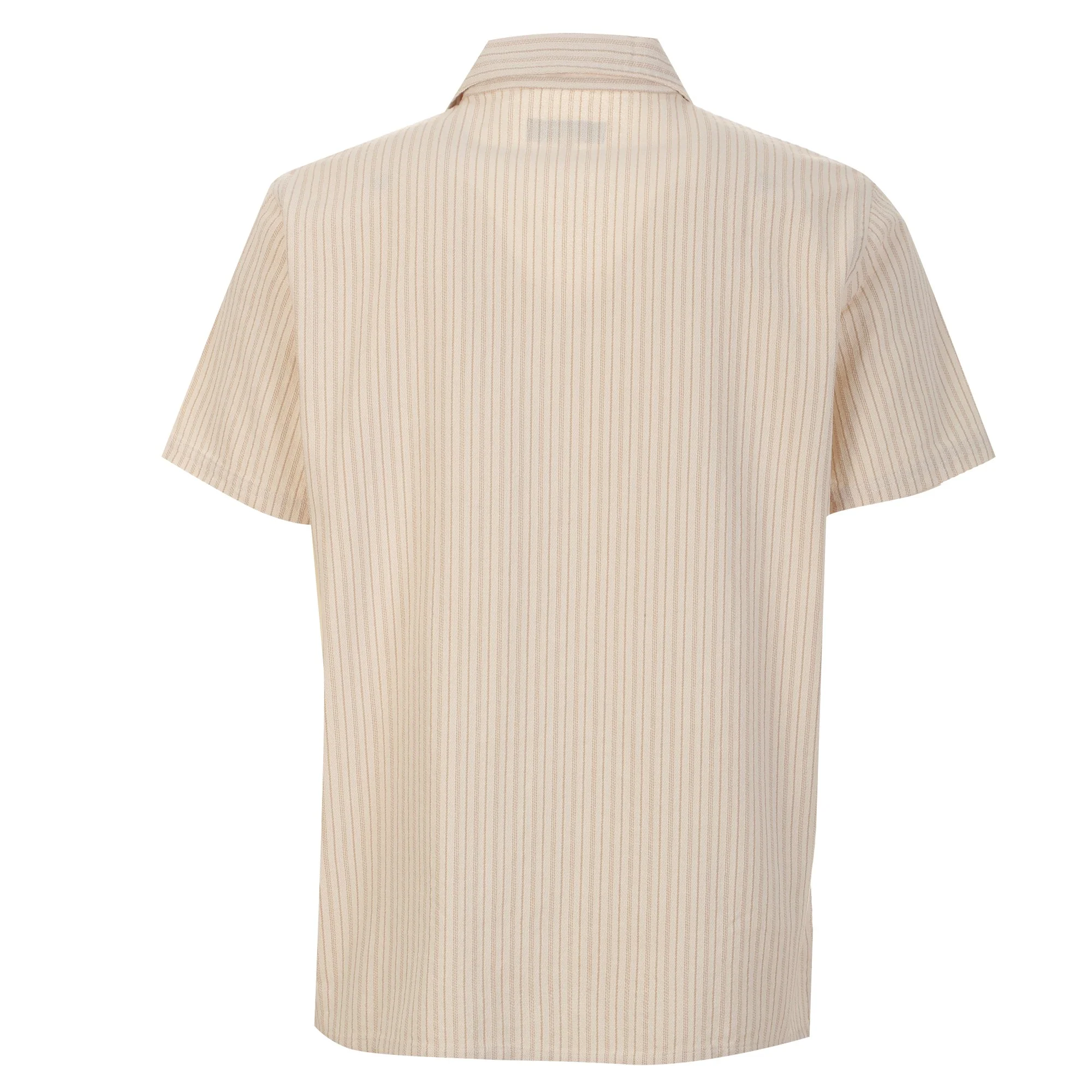 Chemise manches courtes en coton pour Homme - Beige - Image 2
