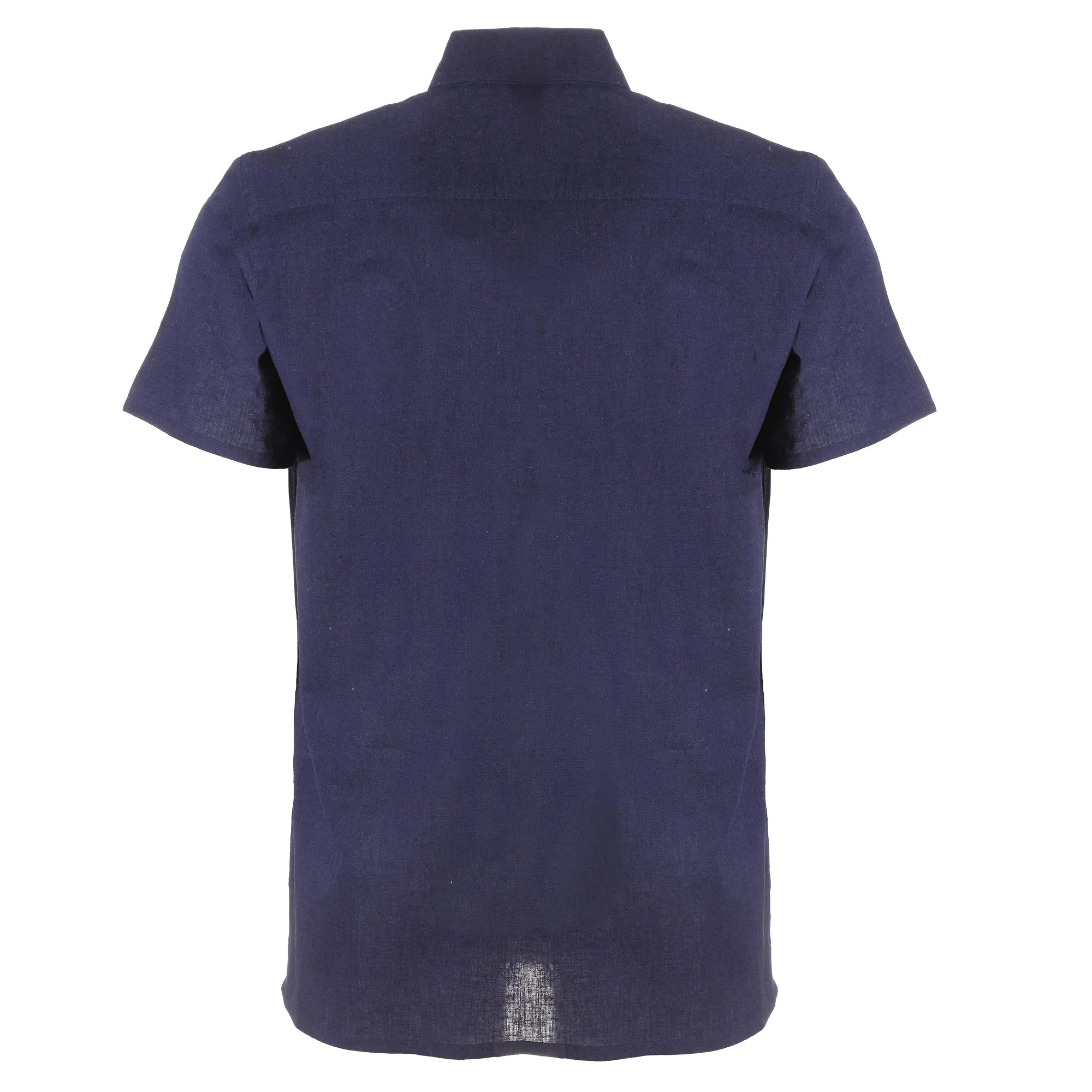 Chemise manches courtes en lin mélangé - Noir - Image 2