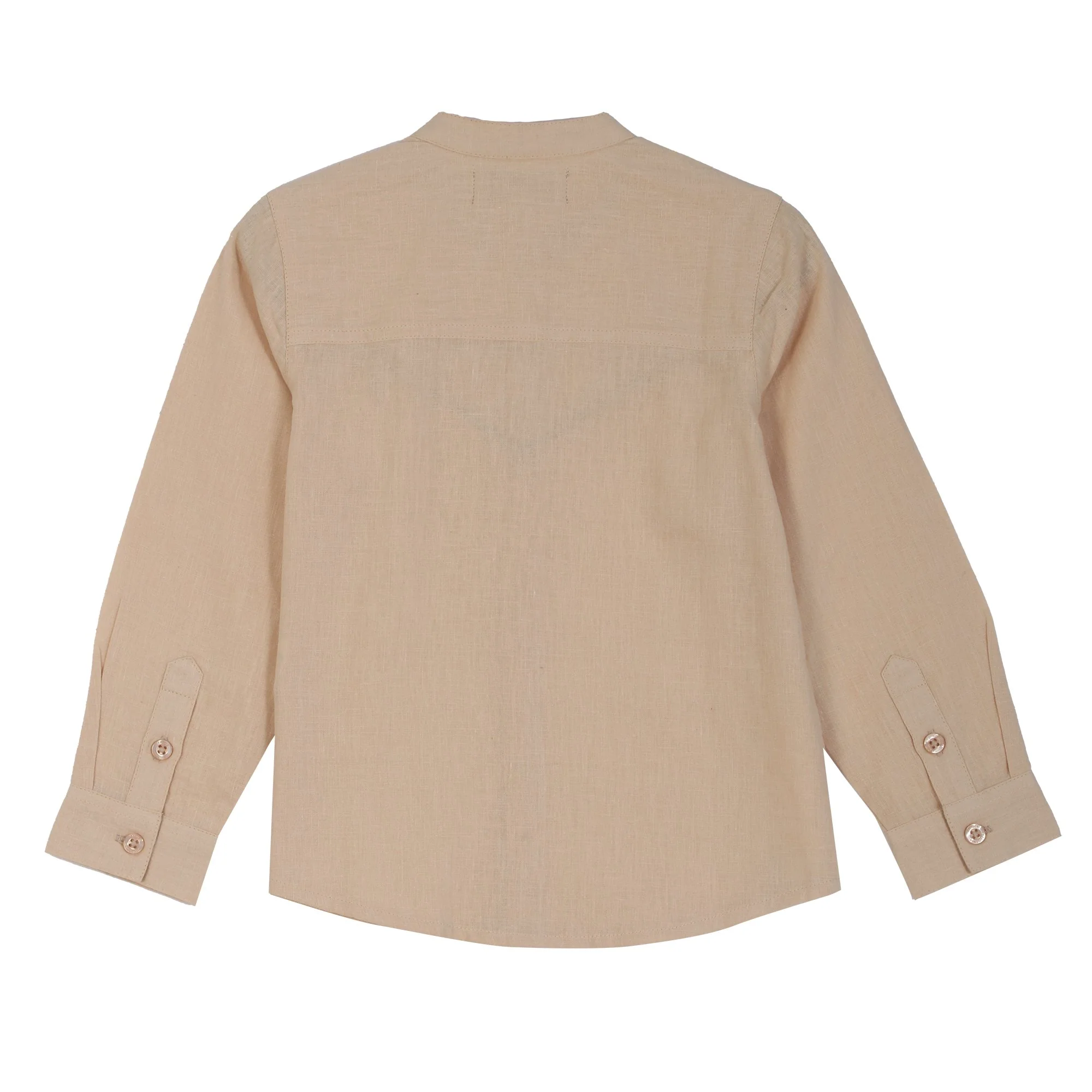 Chemise manches longues lin 3/12 ans - Beige - Image 2
