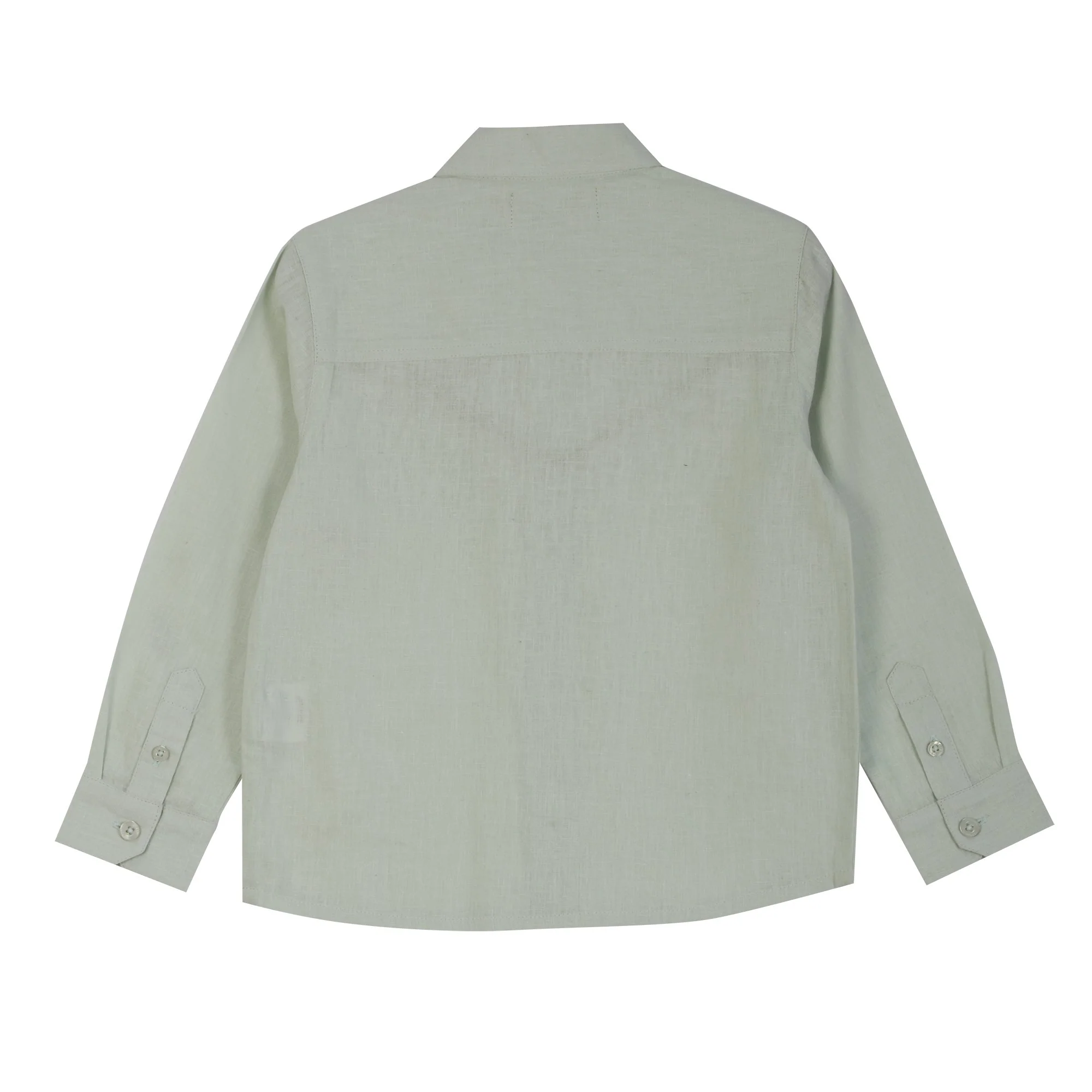 Chemise manches longues lin 3/12 ans  - Vert - Image 2